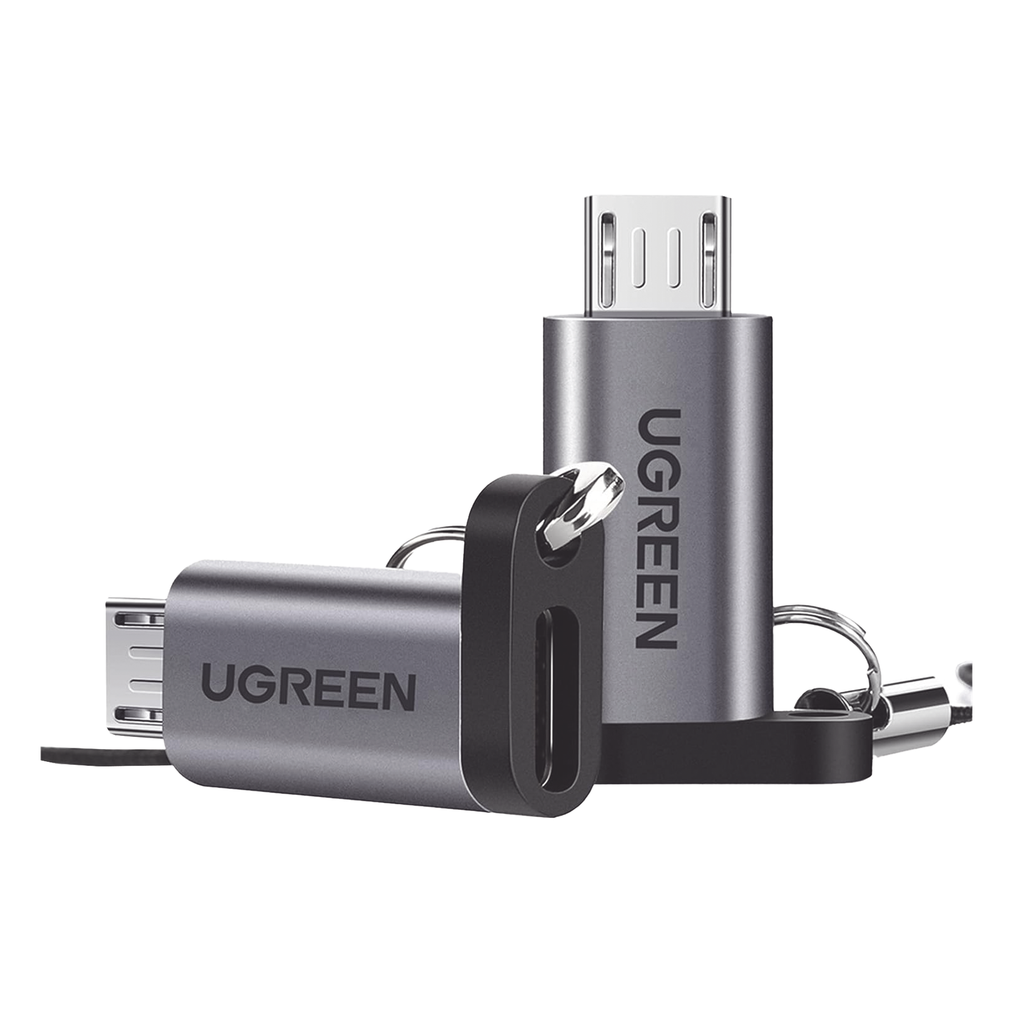 Adaptador USB-C a Micro USB / Carga Rápida FCP/QC2.0 / Transferencia 480 Mbps / Cable Integrado / Conector Aluminio — UGREEN · SKU 50590