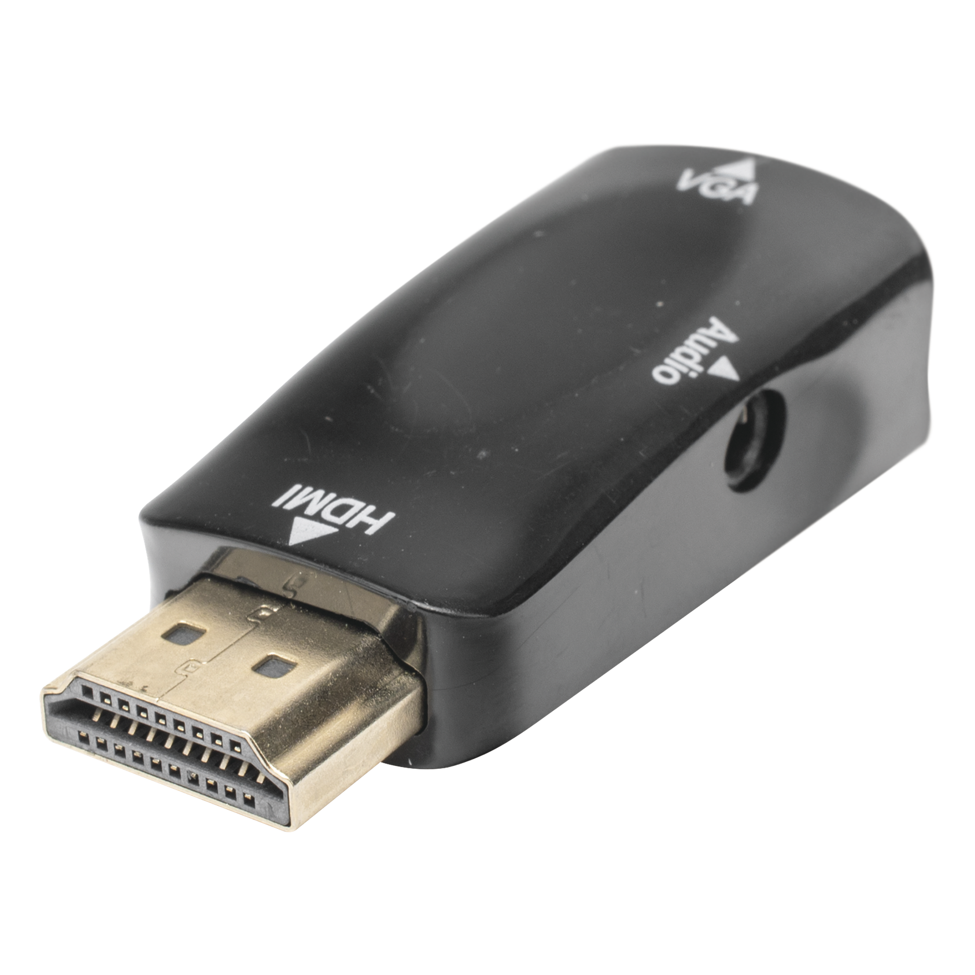 Convertidor HDMI a VGA / 1920x1080 @ 60Hz / Audio 3.5 mm / Plug-and-Play / Chapado en Níquel — EPCOM POWERLINE · SKU HDMI-VGA