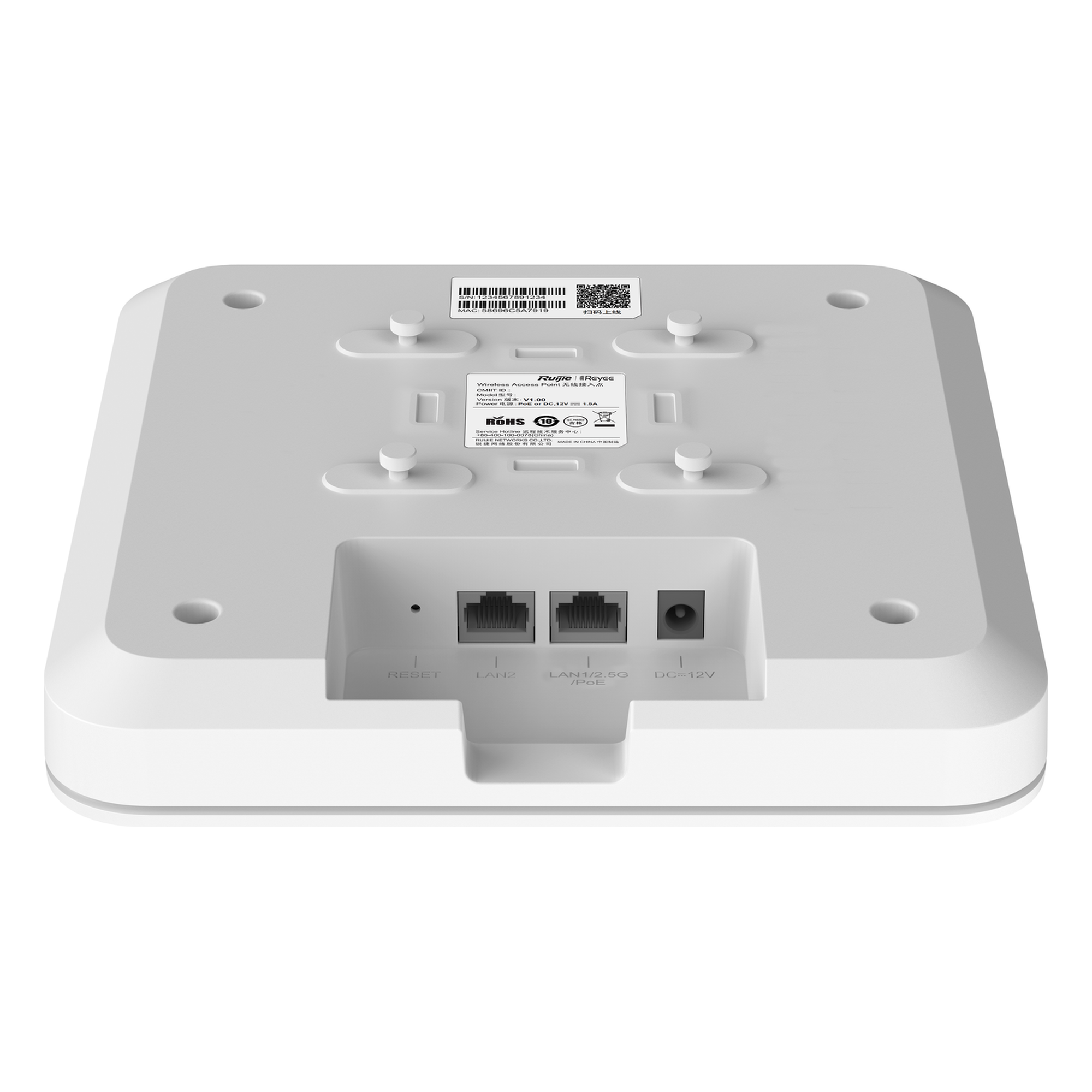Punto de Acceso Mesh / Wi-Fi 6 / 802.11ax MU-MIMO 4x4 / 3.2 Gbps / 512 Usuarios / Doble Banda 2.4 y 5 GHz / Montaje Techo o Pared
