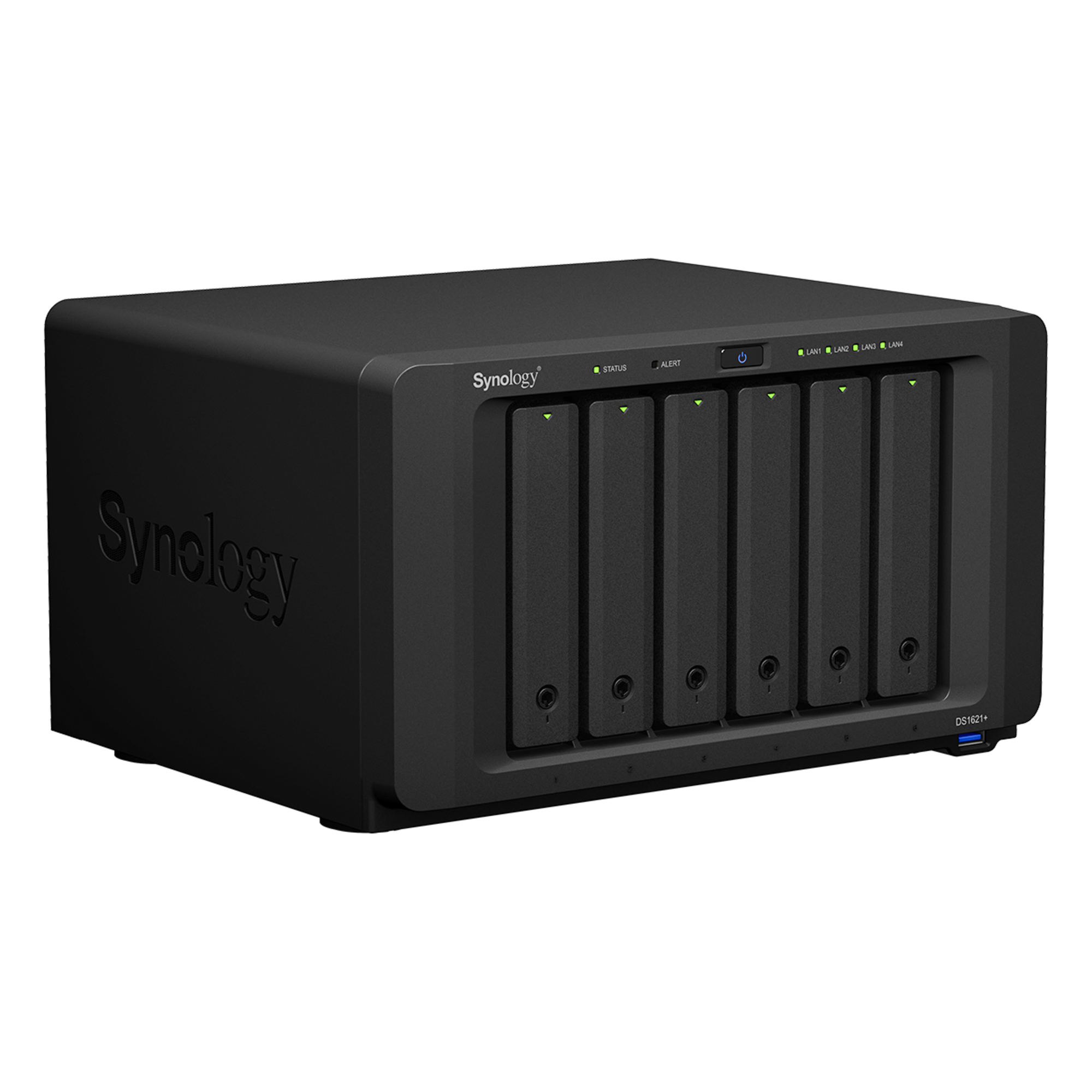 NAS Synology DiskStation DS1621+ | 6 Bahías | Procesador AMD Ryzen V1500B | 4 GB DDR4 ECC | Expansión Hasta 16 Bahías | 2 Ranuras M.2 NVMe | Puerto 10GbE RJ-45 | Compatibilidad RAID | Btrfs | Virtualización | Caché SSD.