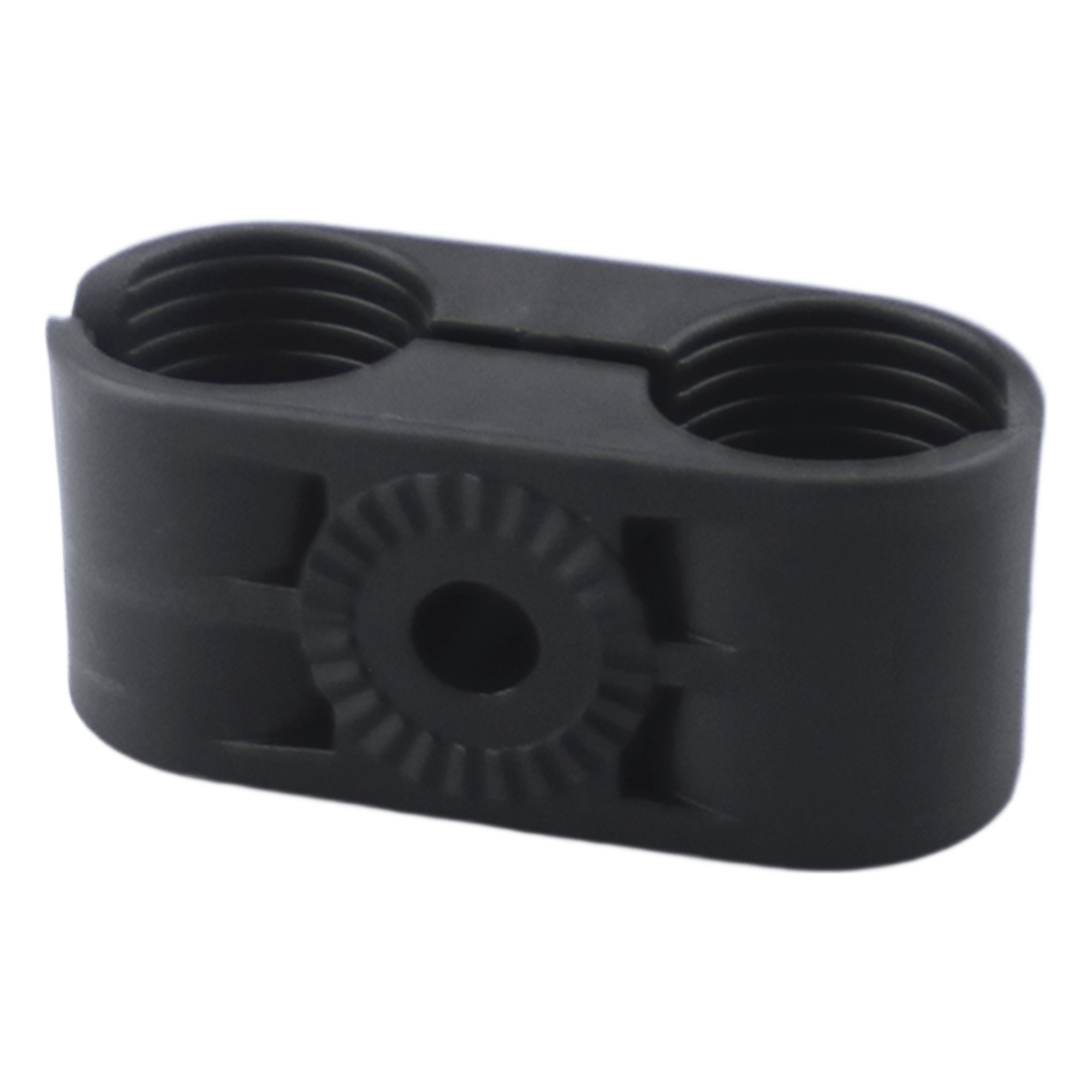 Sujetador Plástico para Cable Coaxial / Doble Fijación / 5/8" / Varilla Roscada 3/8" o M10 / ISO 9001:2015 y RoHS — SYSCOM TOWERS · SKU CB-58
