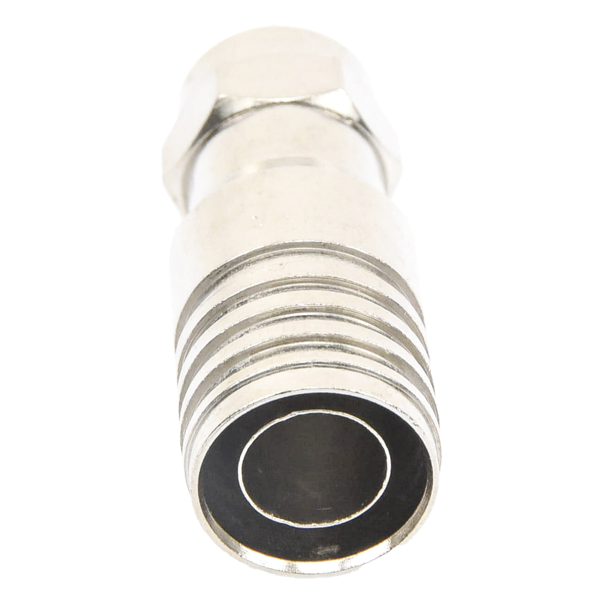 Conector F Macho / Plegable / 75 Ohm / Para Cable RG-11 / Rango -20°C a 80°C / Cuerpo Bronce-Niquelado