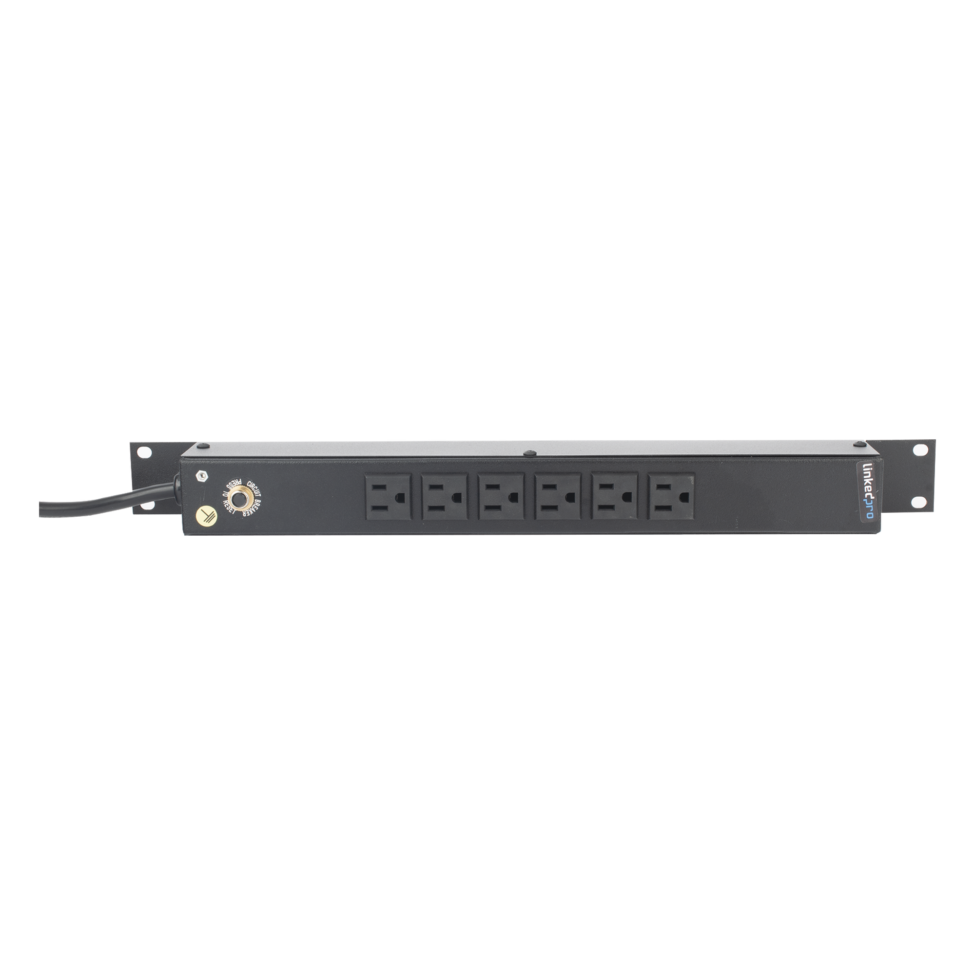 PDU Horizontal / 6 Contactos NEMA 5-15R / 15A / 120Vca / Rack 19" / 1U / Cable 2.5 m (8.2 ft) — LINKEDPRO BY EPCOM · SKU HTCM1U6C