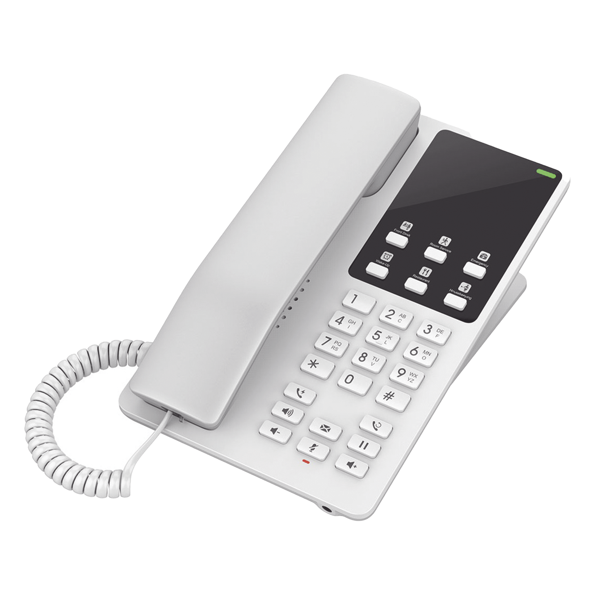 Teléfono IP Hotelero / Wi-Fi Dual Band 2.4/5 GHz / 2 Líneas SIP / Audio HD Opus / Resiliencia 30% Pérdida de Paquetes / Montaje en Pared — GRANDSTREAM · SKU GHP620W