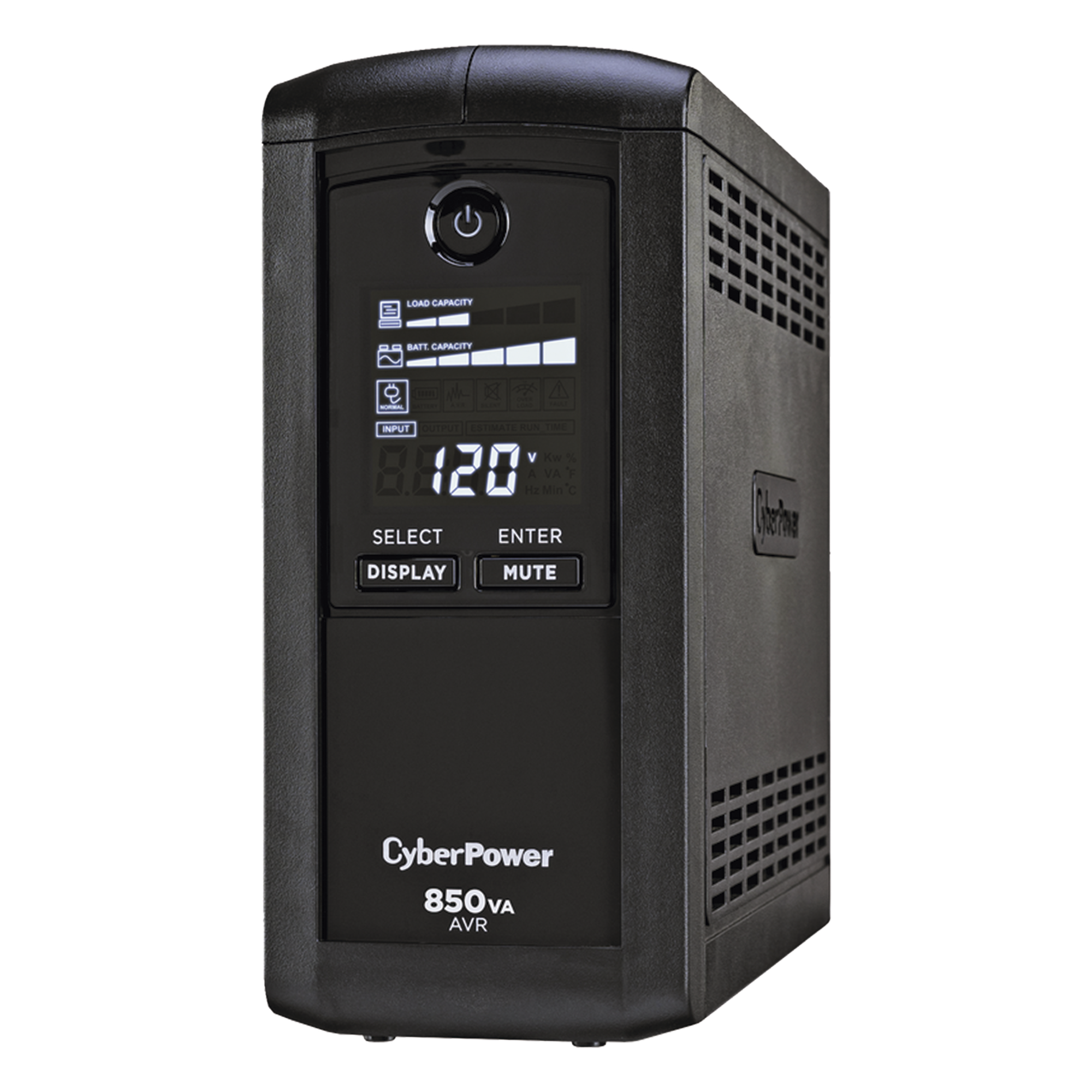 UPS Línea Interactiva / 850 VA / 510 W / 9 Tomas NEMA 5-15R / Pantalla LCD / Supresión 1080 J / Mini Torre