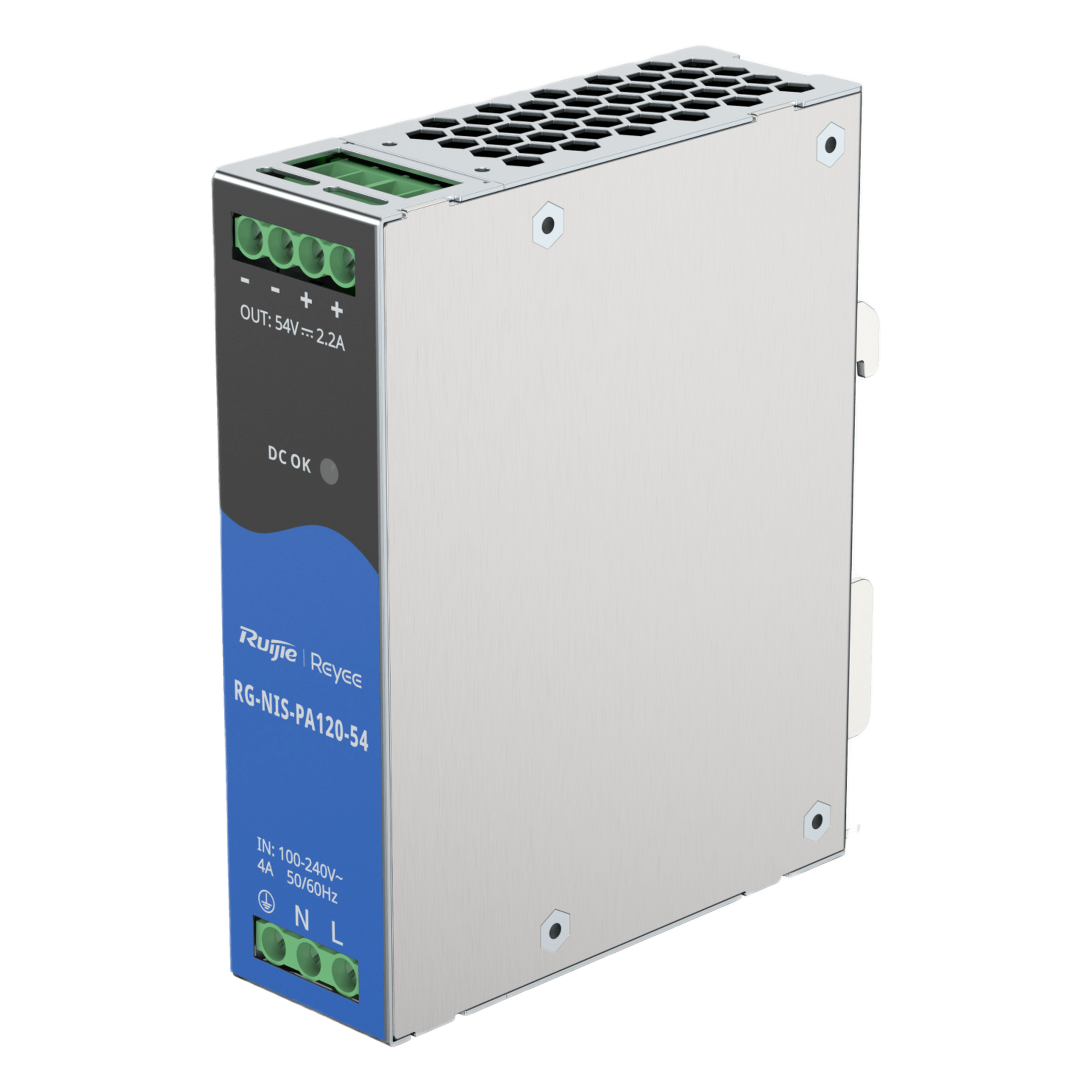 Fuente de Alimentación AC/DC / 120W / DIN-Rail / Entrada Universal / Protección Integrada — RUIJIE · SKU RG-NIS-PA120-54