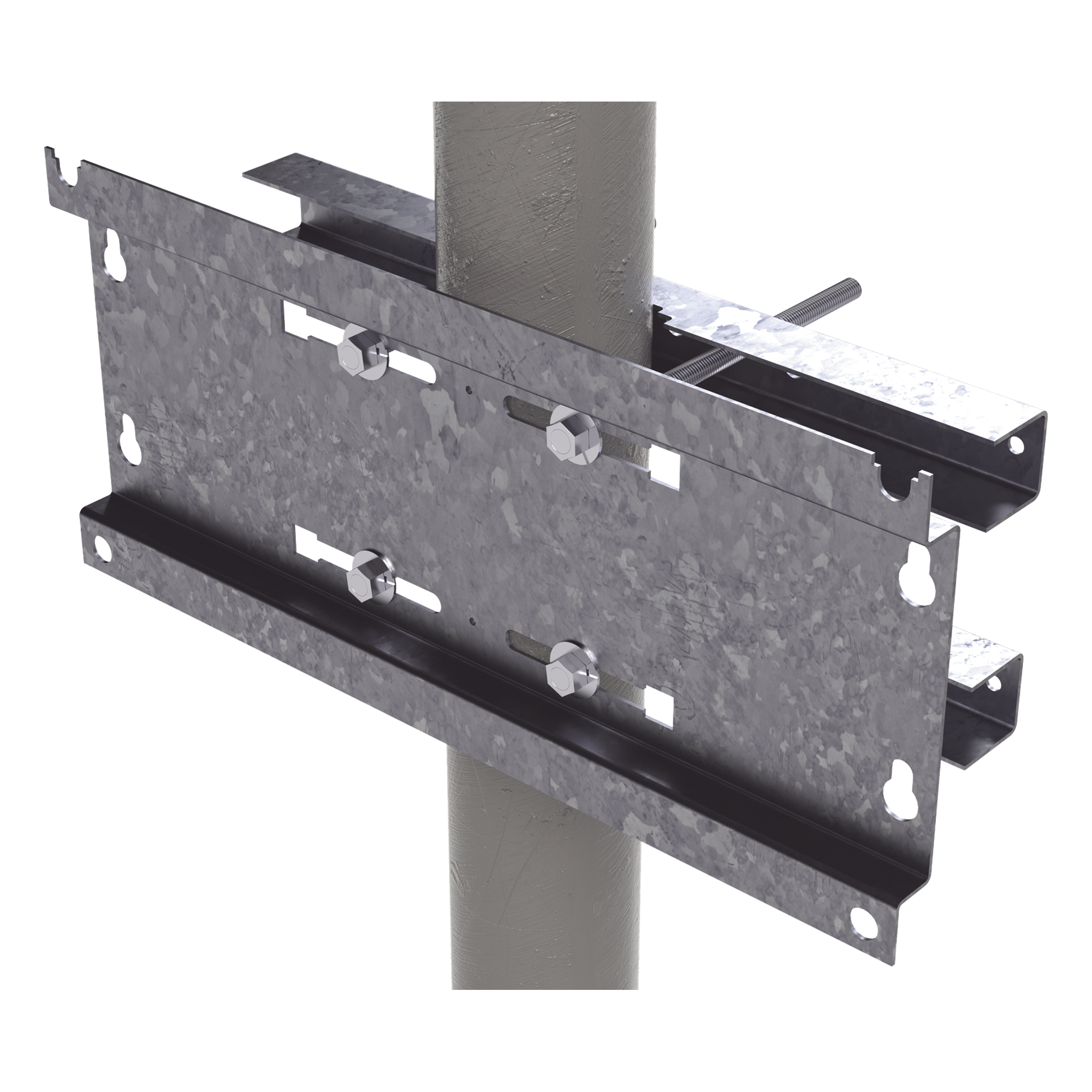 Herraje de Fijación / Montaje en Pared, Poste o Torre / Tornillos 250 mm / Compatible con Gabinete 9U