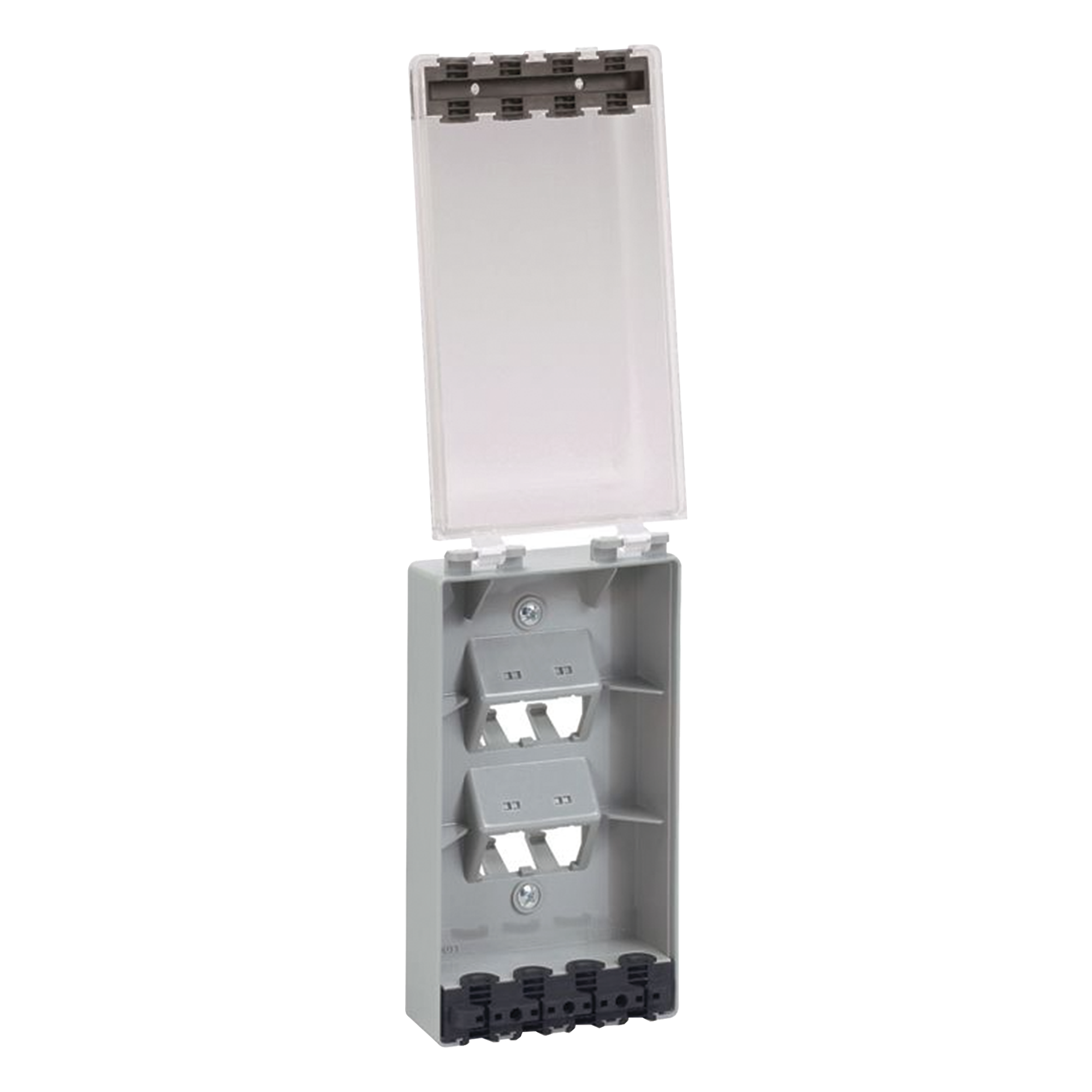 Placa de Pared Vertical / IP56 / 4 Módulos Mini-Com / Policarbonato / Color Claro — PANDUIT · SKU CFPWR4CL