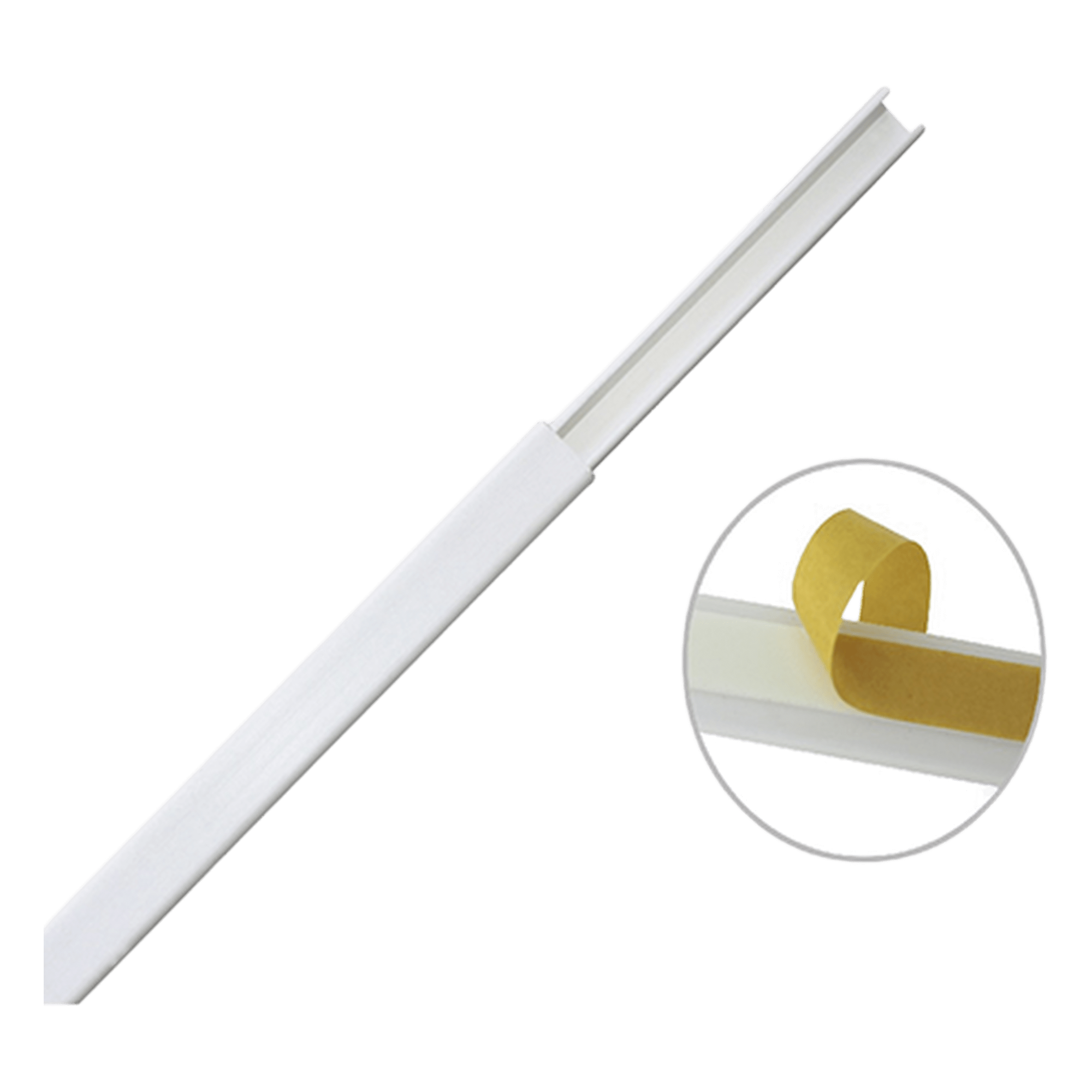 Canaleta de PVC / 12 x 8 mm / Una Vía / 6 Pies (1.83 m) / Cinta Adhesiva / -40°C a +85°C / Auto-extinguible — THORSMAN · SKU TMK-0812-CC