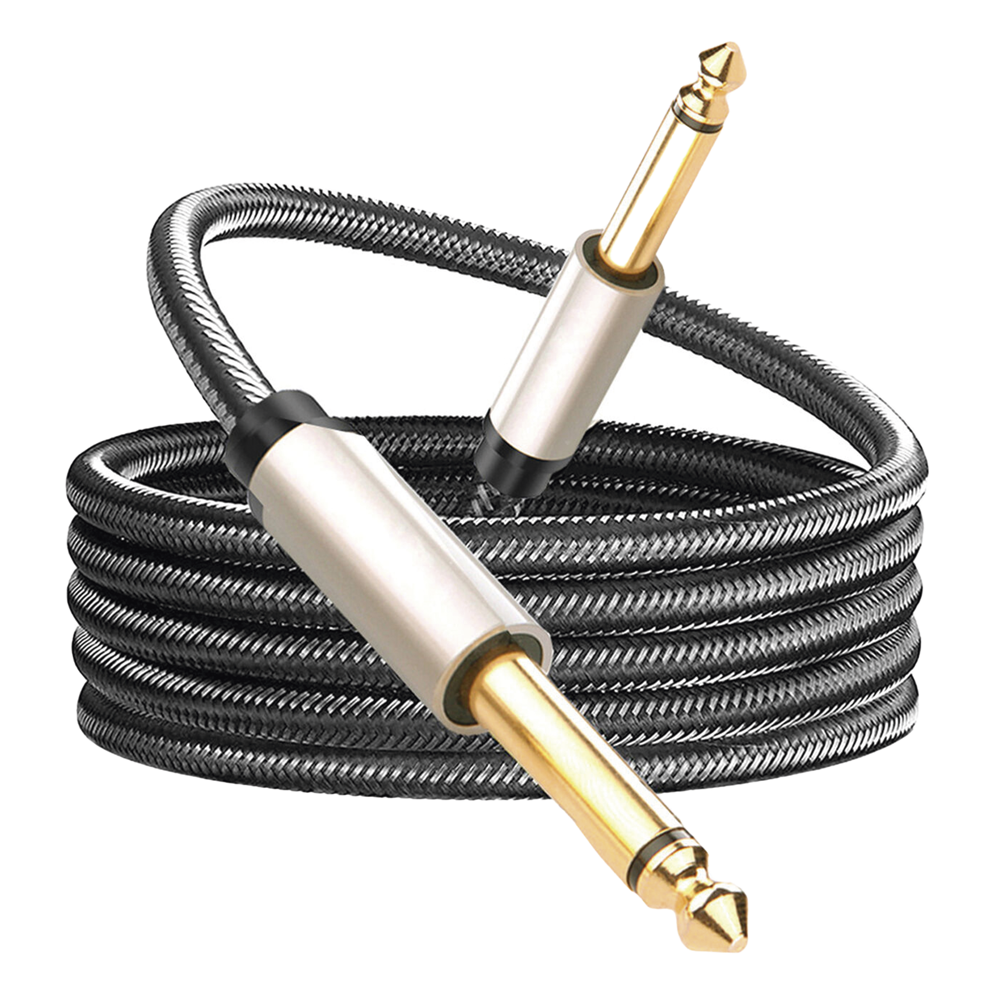 Cable de Audio Mono / 6.35 mm (1/4") Macho a Macho / 10 m (32.8 ft) / Núcleo de Cobre / Triple Blindaje / Nylon Trenzado