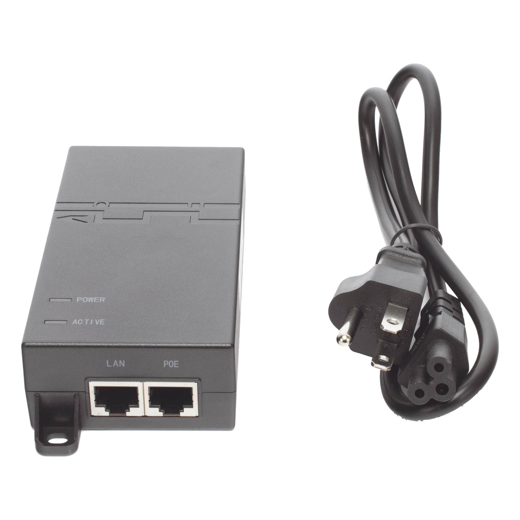 Inyector PoE / 802.3at 30 W / Gigabit / 2 Puertos LAN / Entrada 100-240 V CA / IEC C5