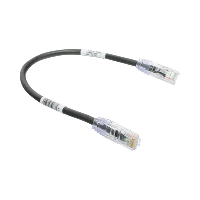 Cable de Parcheo TX6, UTP Cat6, 24 AWG, CM, Color Negro, 0.3 Metros (1 Pie)