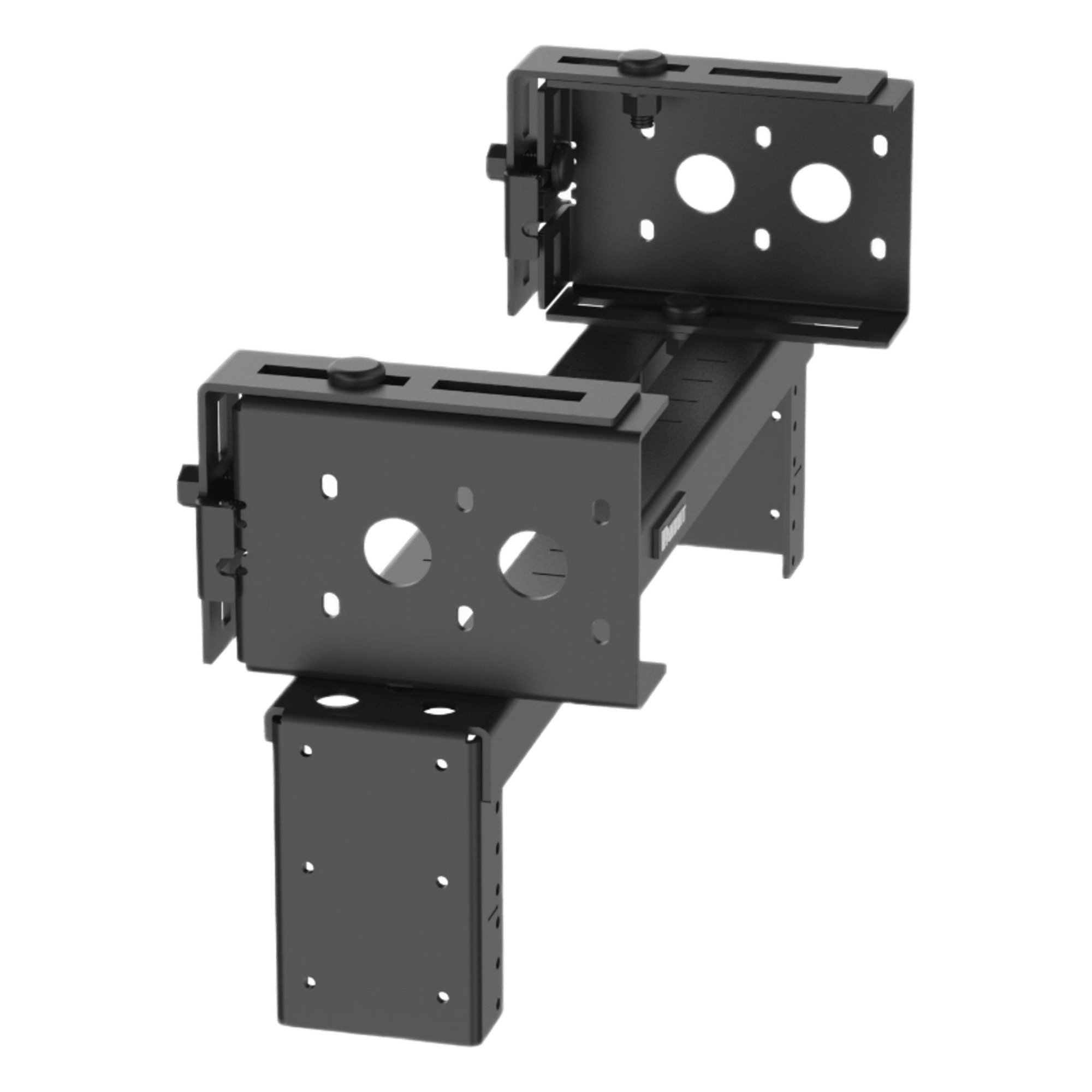 Rack de Distribución Aéreo / 2 UR / Carga 27 kg (60 lb) / Rieles Roscados #12-24 / Profundidad 83 mm (3.3 in) / Montaje Universal