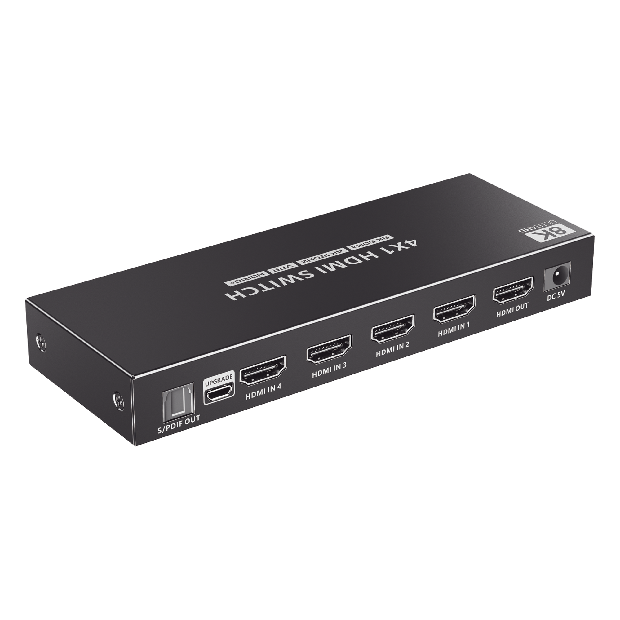 Conmutador HDMI / 4 Entradas 1 Salida / 8K@60Hz / 48 Gbps / HDMI 2.1 / Control IR y RS-232