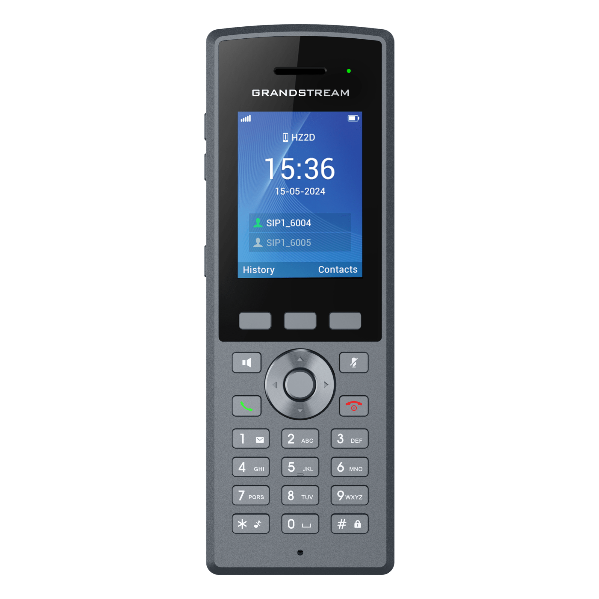 Teléfono IP Inalámbrico DECT / Alcance 400 m (1312.3 ft) Exteriores / IP67 / 20 Cuentas SIP / Pantalla TFT LCD 2.4 Pulgadas / Audio Full HD / Batería 2000 mAh — GRANDSTREAM · SKU DP735
