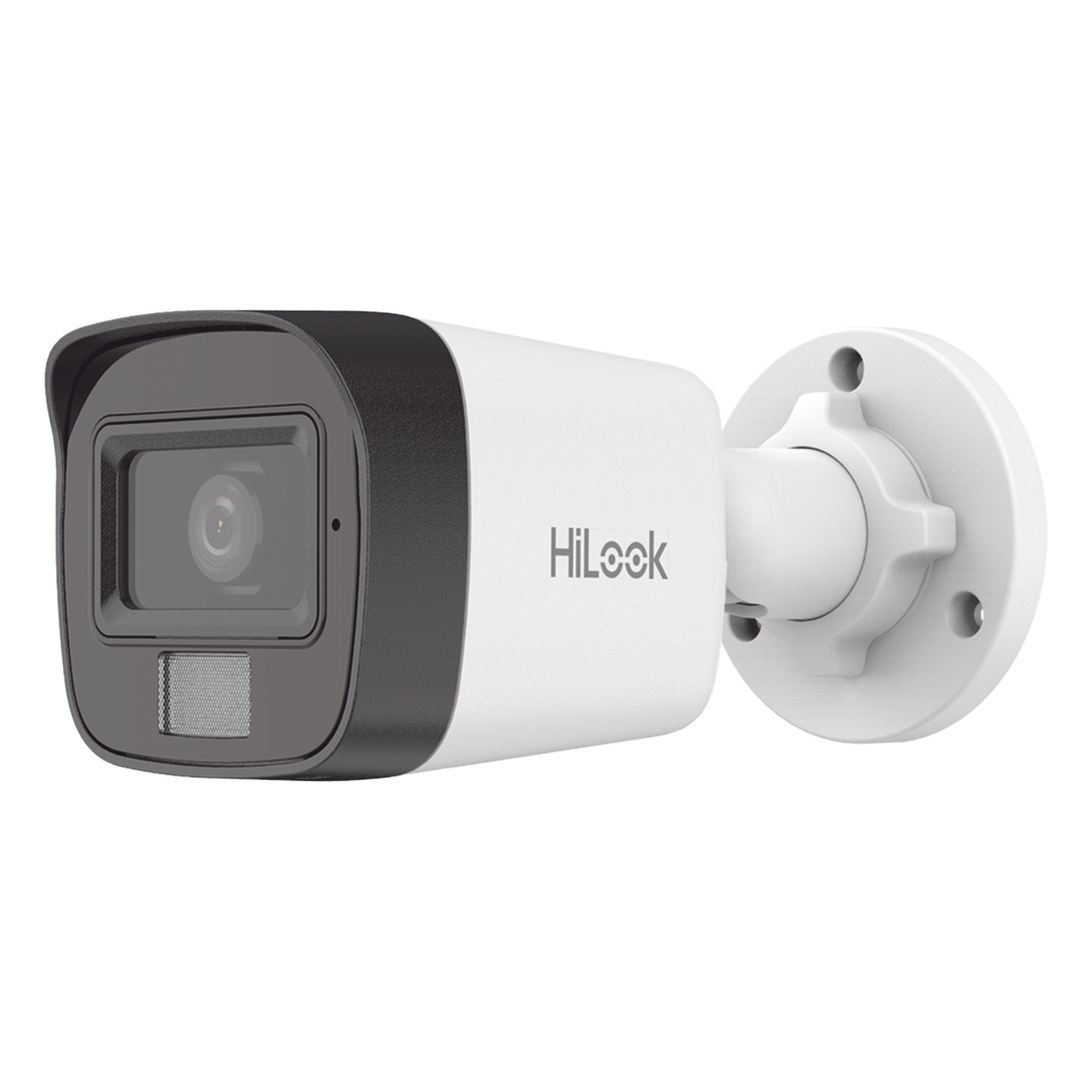 Cámara Bala IP / 4 Megapixel / Dual Light 20 m (65.6 ft) IR + 15 m (49.2 ft) Luz Blanca / Lente 2.8 mm / 104° / IP67 / PoE / Audio Integrado — HiLook by HIKVISION · SKU IPC-B140HA-LUC