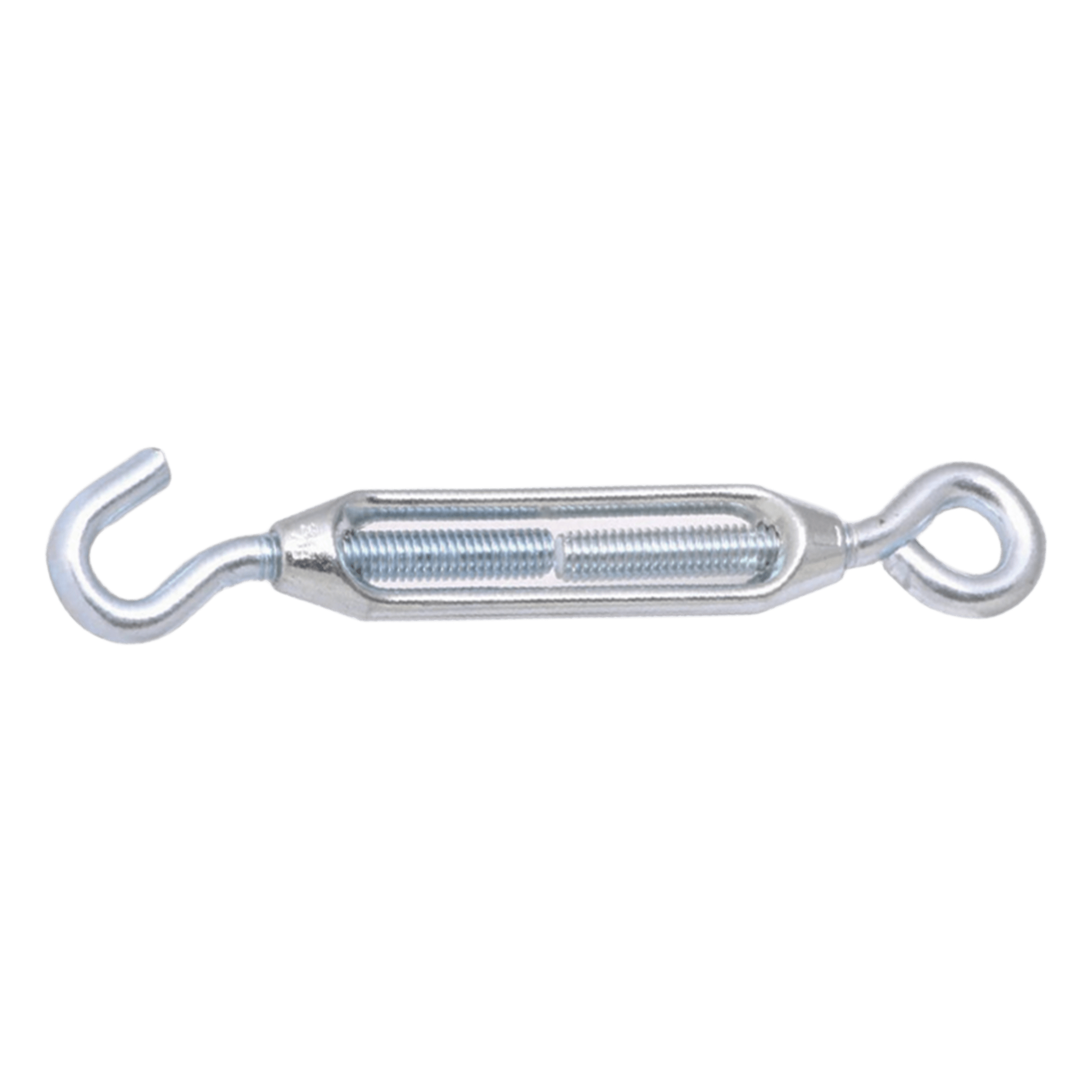 Tensor Ojo-Gancho / 5/16 in / Carga 300 kg / Carrera 2-5/8 in / Aleación de Zinc / Galvanizado en Caliente — SYSCOM TOWERS · SKU TEN-L5/16-OGJ