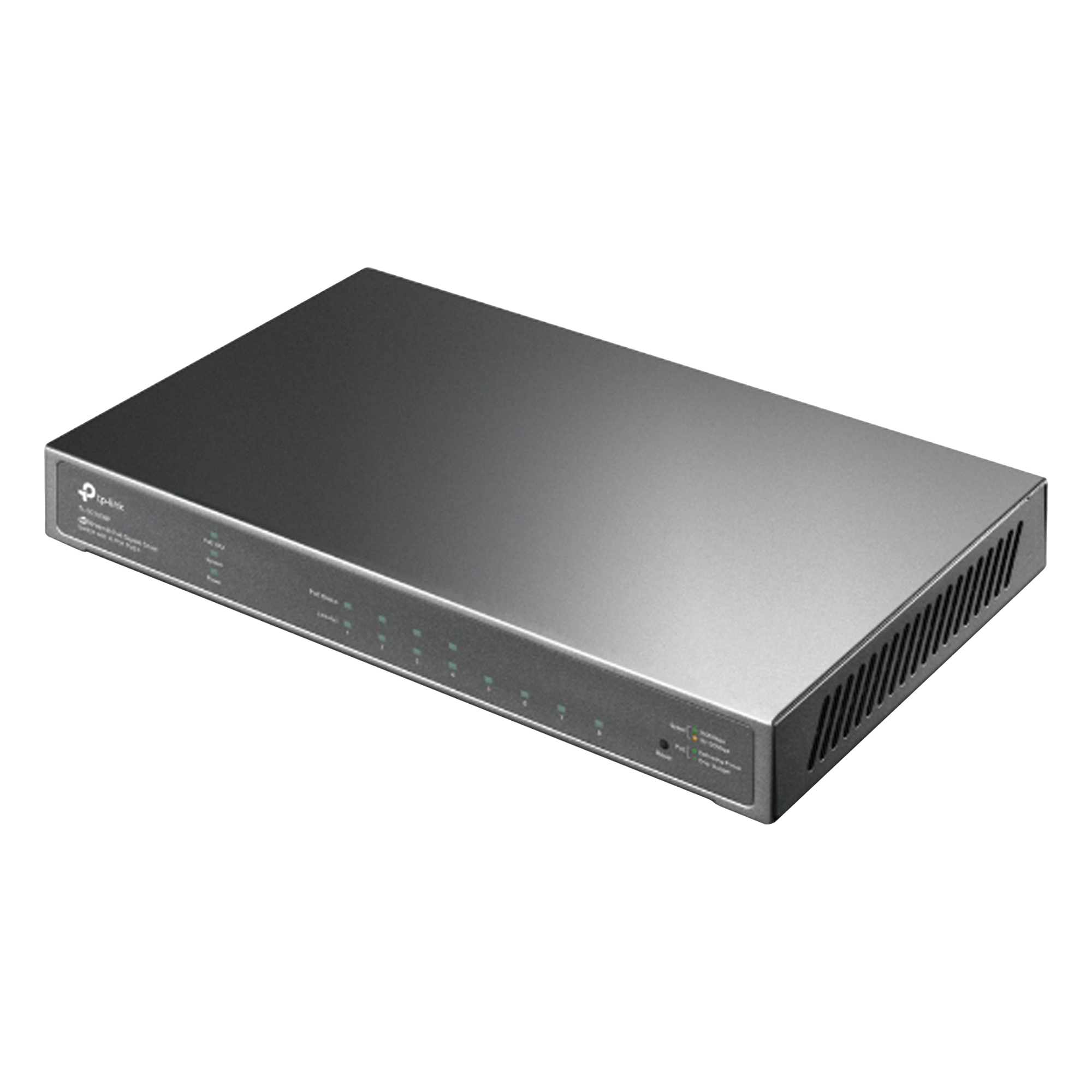 Switch Gestionado / 8 Puertos Gigabit / 4 Puertos PoE+ 30 W / Presupuesto PoE 62 W / Gestión Cloud / L3 Static Routing / Sin Ventilador / Carcasa Metálica — TP-LINK · SKU TL-SG2008P