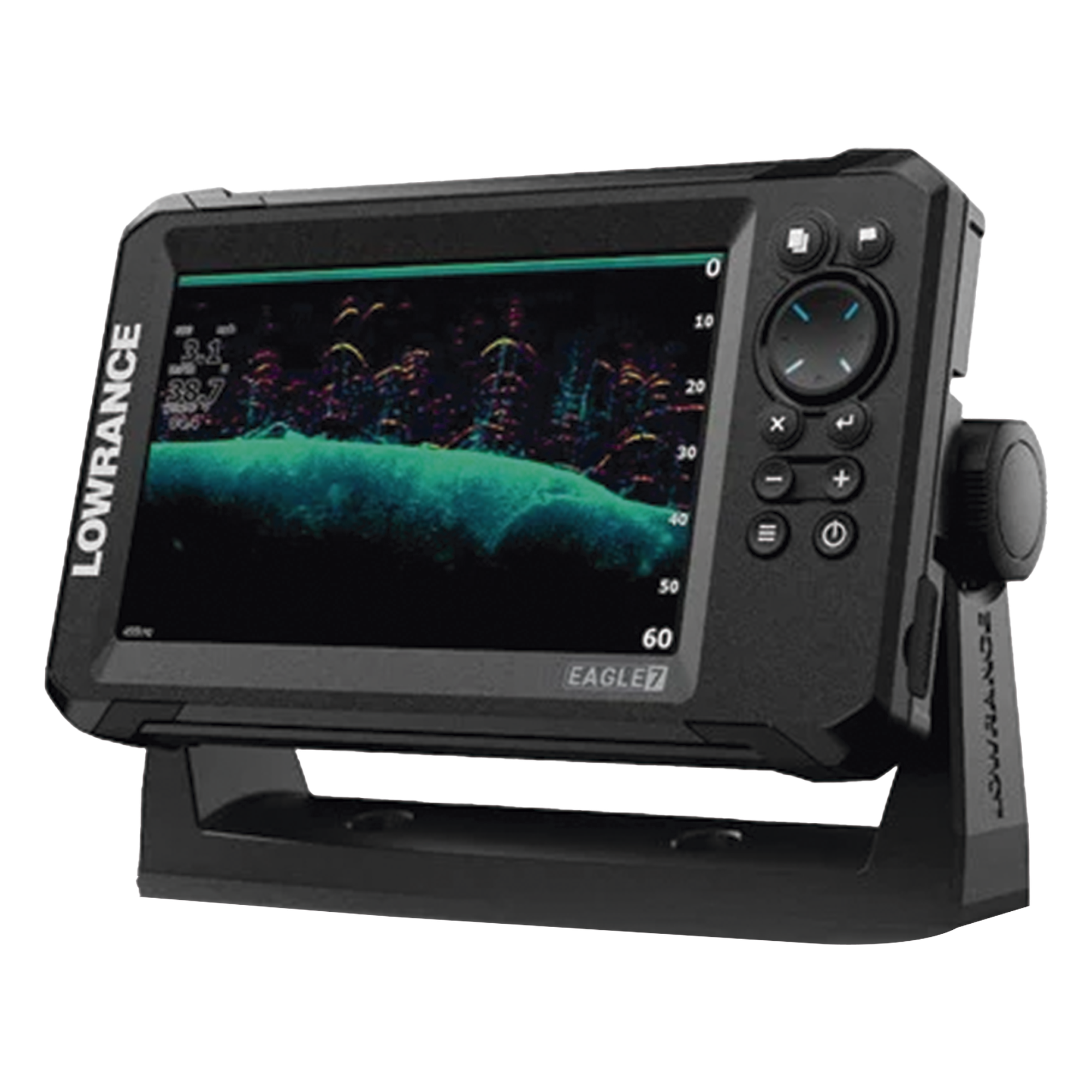 Ecosonda / Pantalla IPS 7 pulgadas / CHIRP + DownScan / 50-200 y 455-800 kHz / 0.67 kg / 8.9 x 5.5 x 3.3 pulgadas
