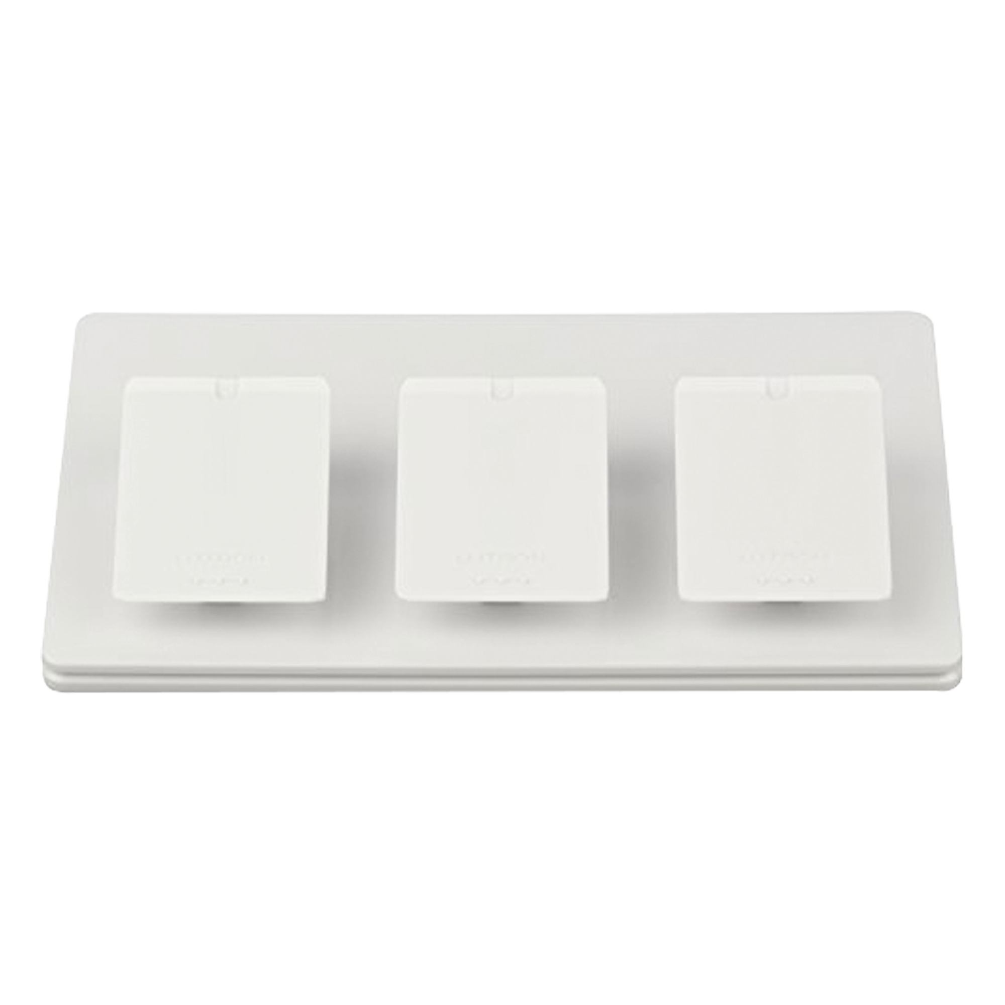 Pedestal de Mesa Triple / Base 117 mm (4.59 in) / Acabado Brillante Blanco / Sin Cableado / Compatible con Controles Pico — LUTRON CASETA WIRELESS · SKU LPED3WH