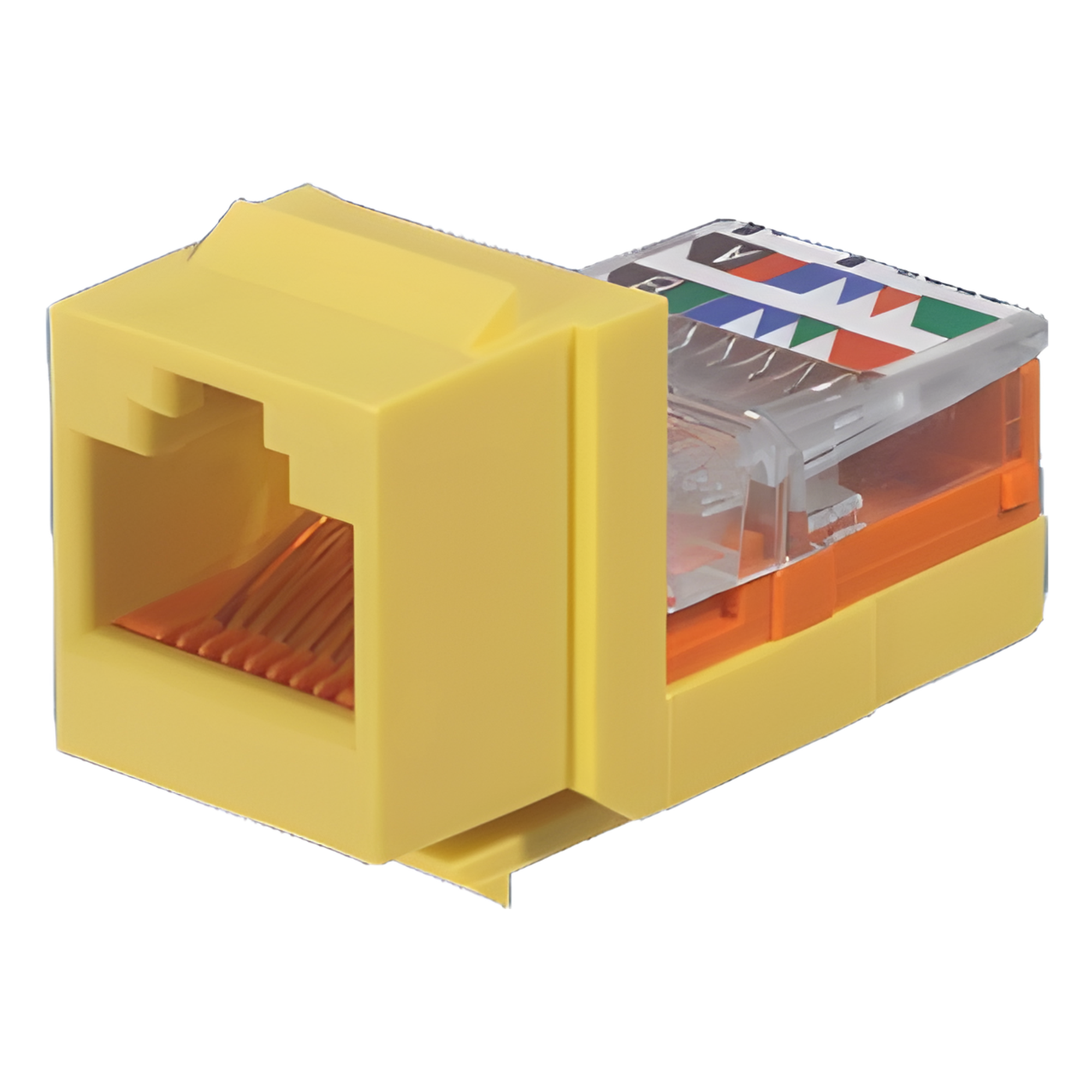 Módulo Jack Keystone / Cat 5e / RJ45 / 8P8C / Leadframe / T568A-B / Sin Blindaje / Amarillo — PANDUIT · SKU NK5E88MYLY