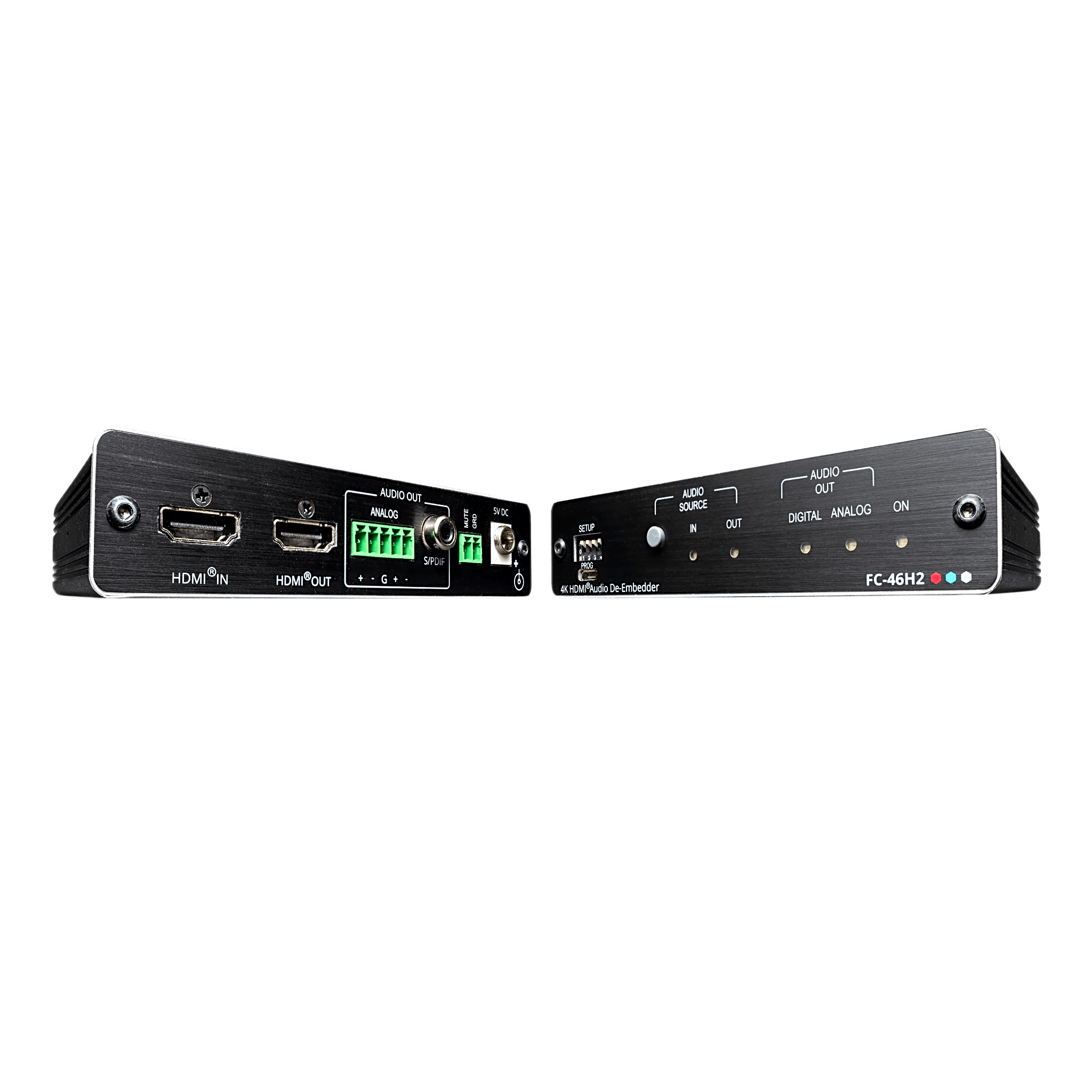 Desembebedor de Audio HDMI / 4K 60 Hz UHD (4:4:4) / 18 Gbps / HDR / HDCP 2.2 / Salidas S/PDIF y Balanceado / ARC / EDID Inteligente — KRAMER · SKU FC-46H2