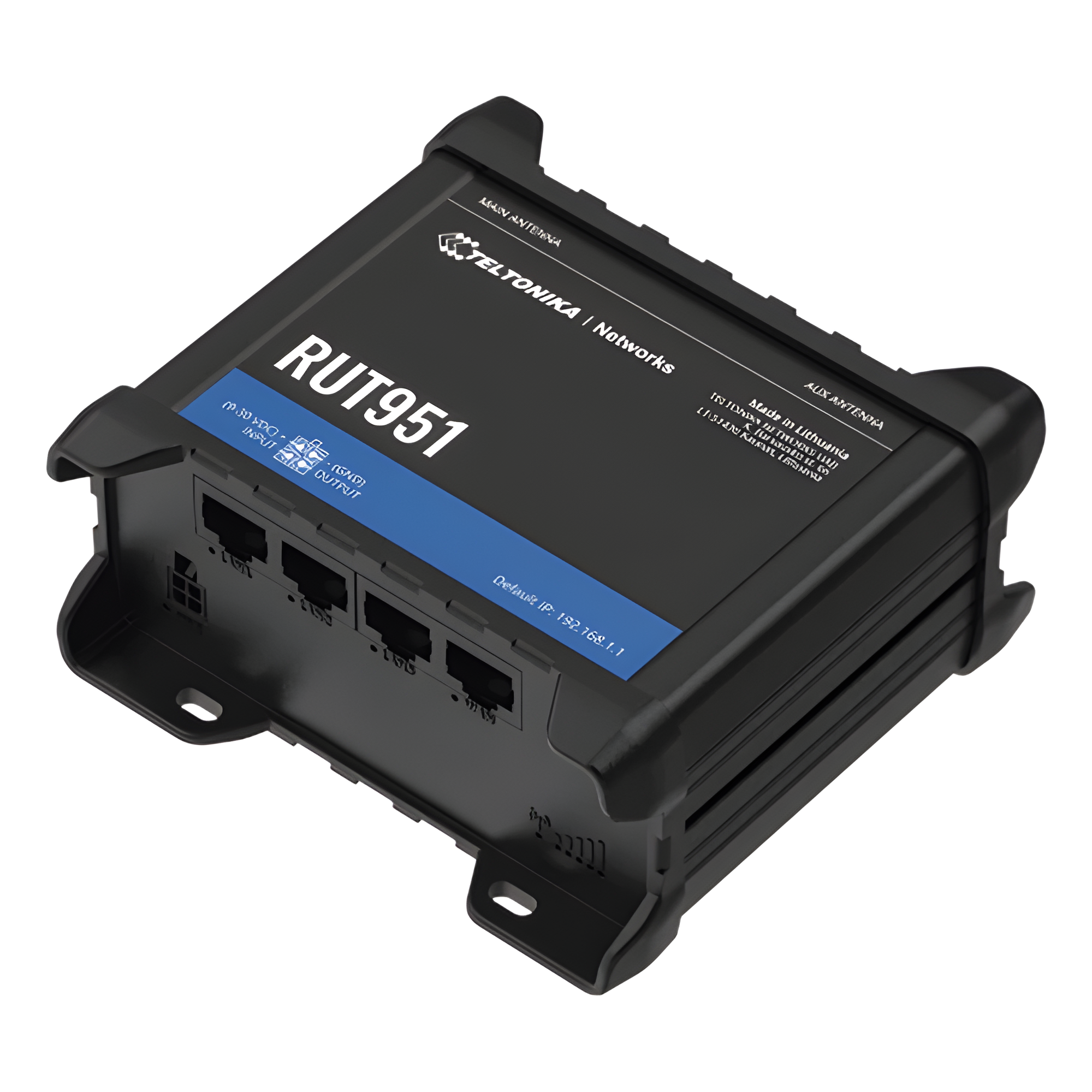 Router Industrial 4G LTE / Cat 4 150/50 Mbps / Dual SIM / Wi-Fi 4 802.11b/g/n / 4 Puertos Ethernet 10/100 Mbps / VPN Múltiples Protocolos — TELTONIKA · SKU RUT951