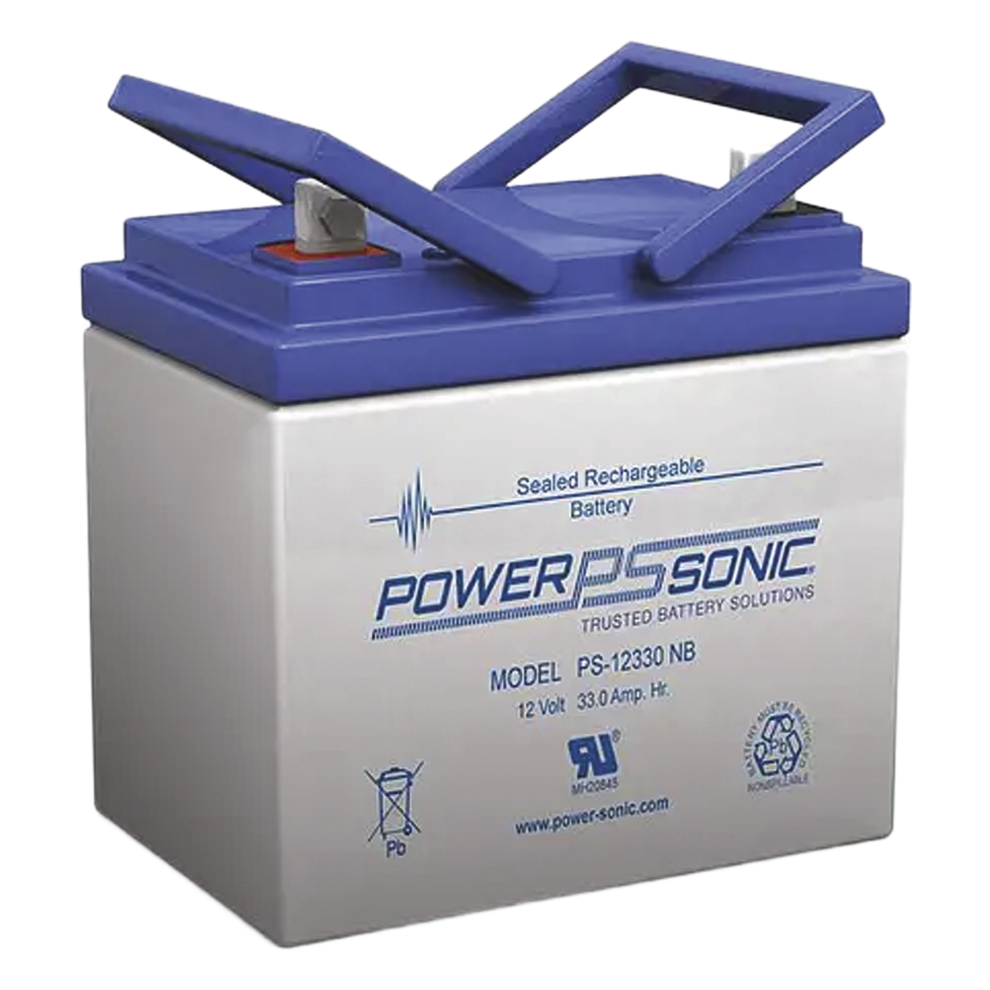 Batería de Respaldo AGM/VRLA / 12V / 33 Ah / Terminales NB3 / 5 Años Vida Útil / Sellada Libre de Mantenimiento — POWER SONIC · SKU PS-12330-NB3