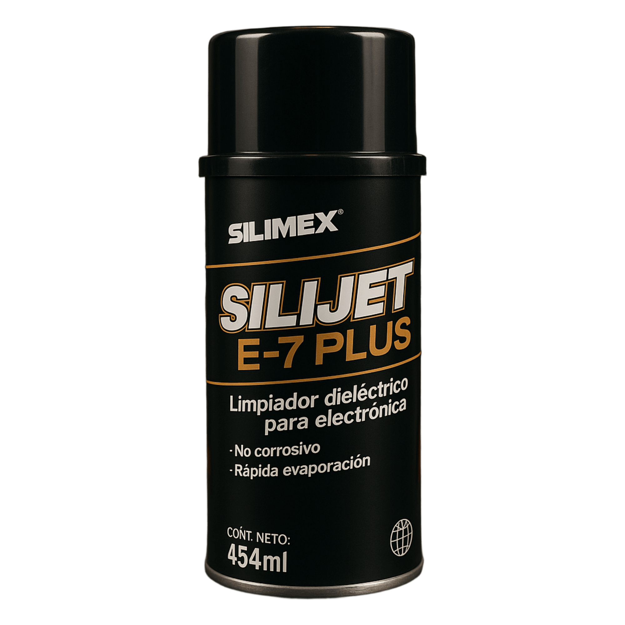 Limpiador Dieléctrico Industrial / 454 ml / Sin Residuos / pH Neutro 6 / Conductividad 0 µS / Sin Enjuague — SILIMEX · SKU SILIJET-E-7-PLUS