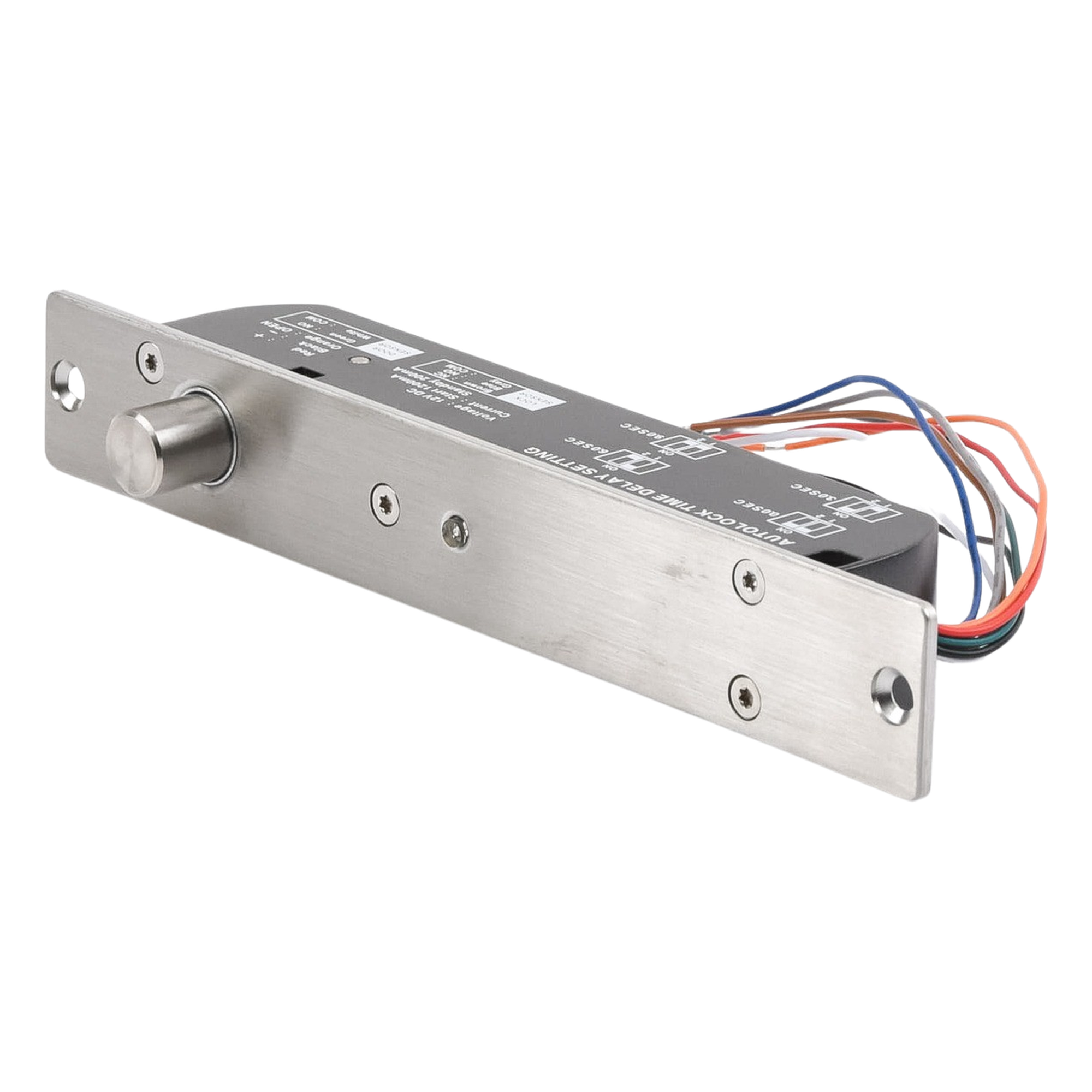 Cerradura de Perno Electromagnética / 2000 kg de Fuerza de Sujeción / Fail Secure / Sensor de Puerta / Retardo Ajustable 0-9 s / Aluminio Anodizado