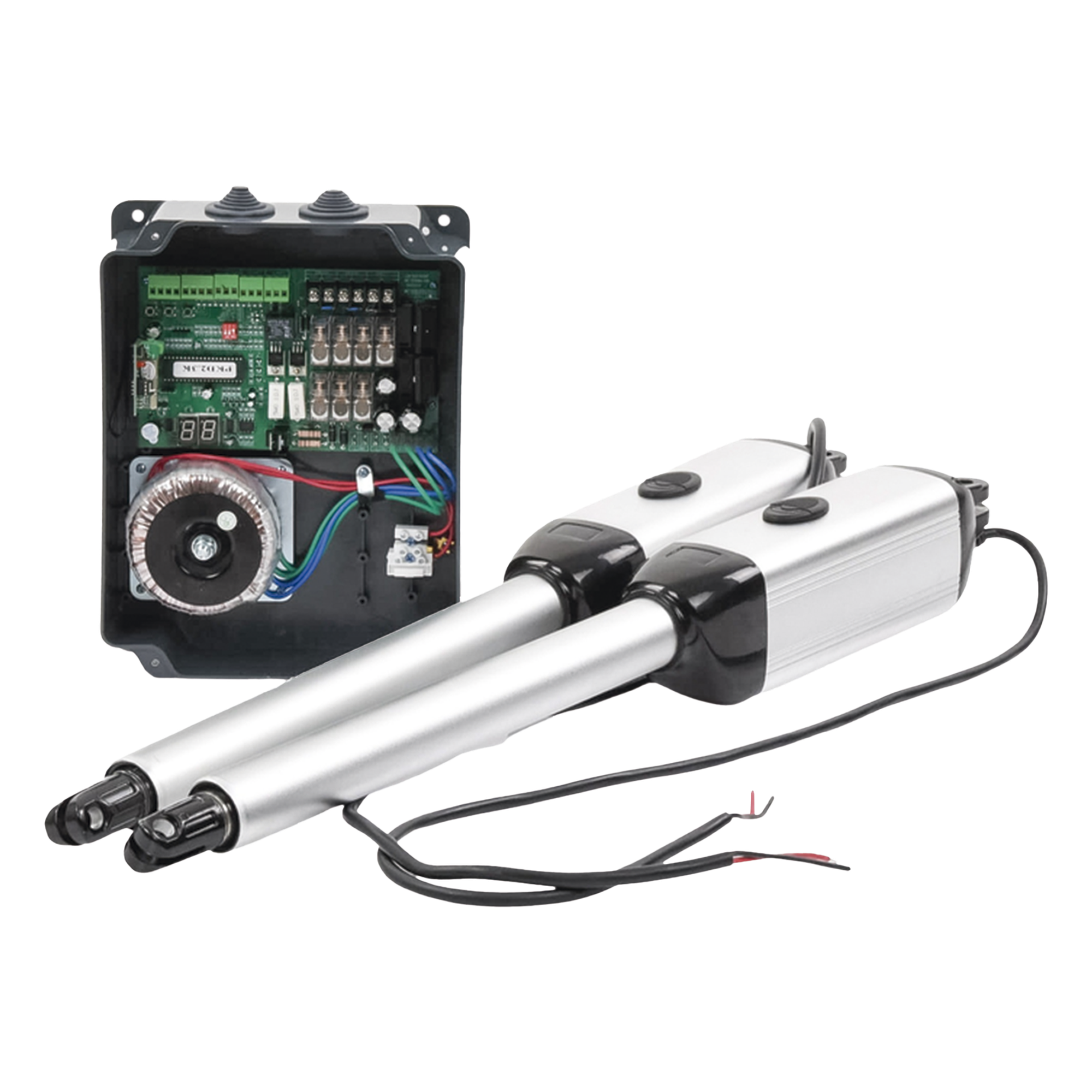 Kit de Brazos para Portón Abatible / 2 Hojas / 3 m (9.8 ft) / 300 kg / IP55 / 50 Ciclos Diarios / Residencial — ACCESSPRO · SKU XBS-PK03
