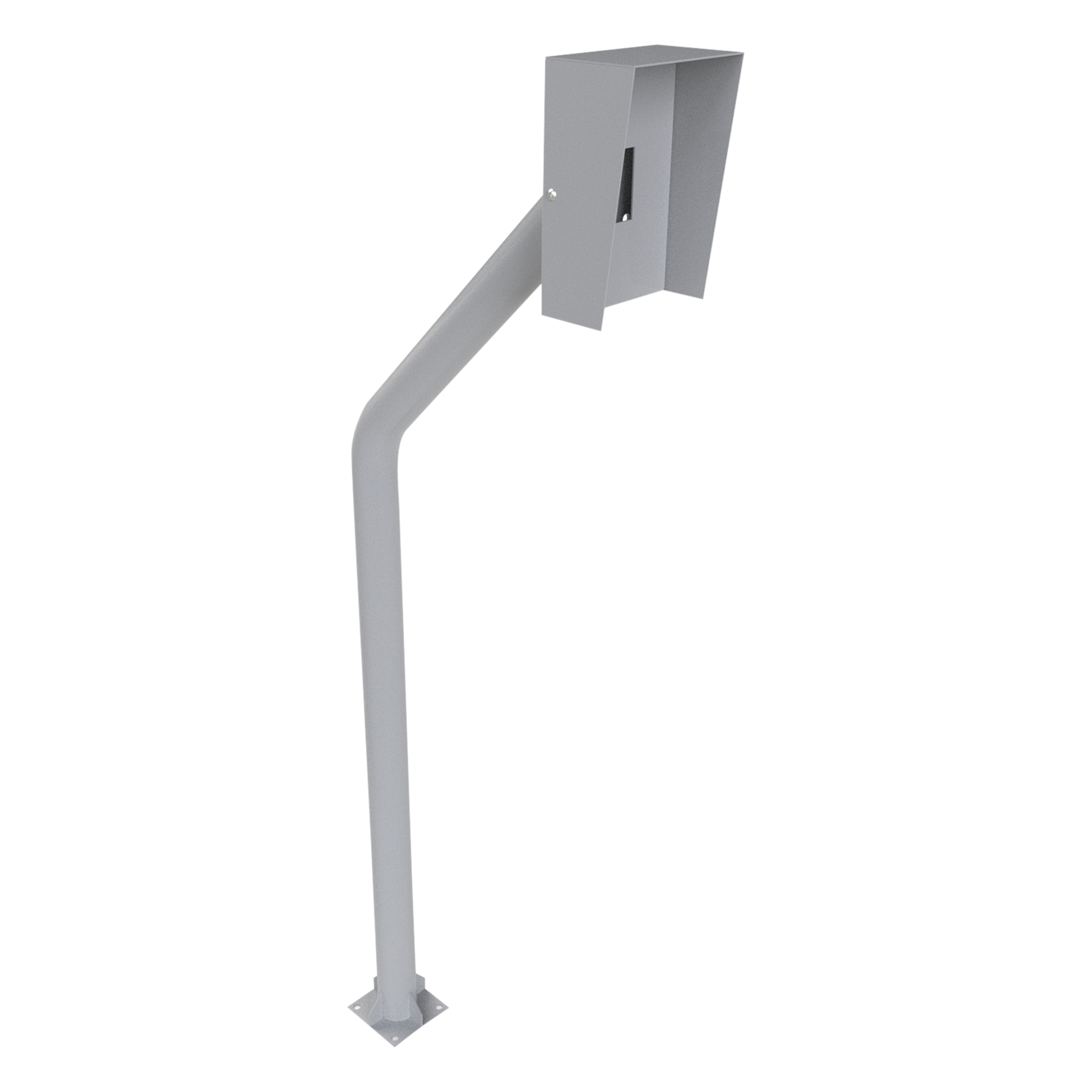 Base Tubular para Lectora RFID / Acero Calibre 14-16-18 / 1206 mm (3.96 ft) de Alto / 3.3 kg / Pintura Electrostática Gris Mate / Anclaje Barrenancla Incluido — ACCESSPRO · SKU BAS-POS-RFID