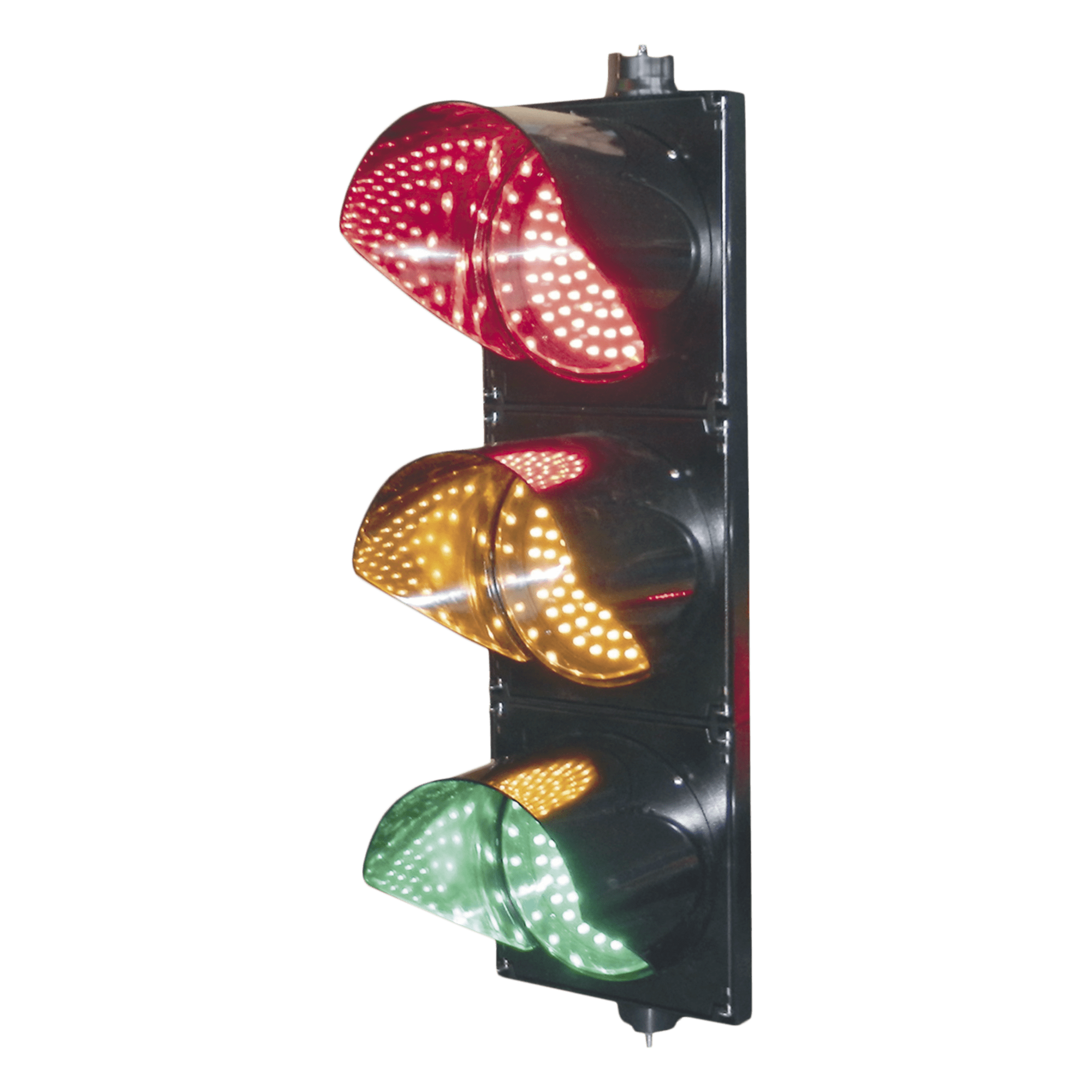 Semáforo LED / Tricolor Rojo-Verde-Amarillo / 200 mm / 110 VCA / 30° Ángulo de Visión / IP Sellado — ACCESSPRO · SKU PRO-LIGHT-LEDT