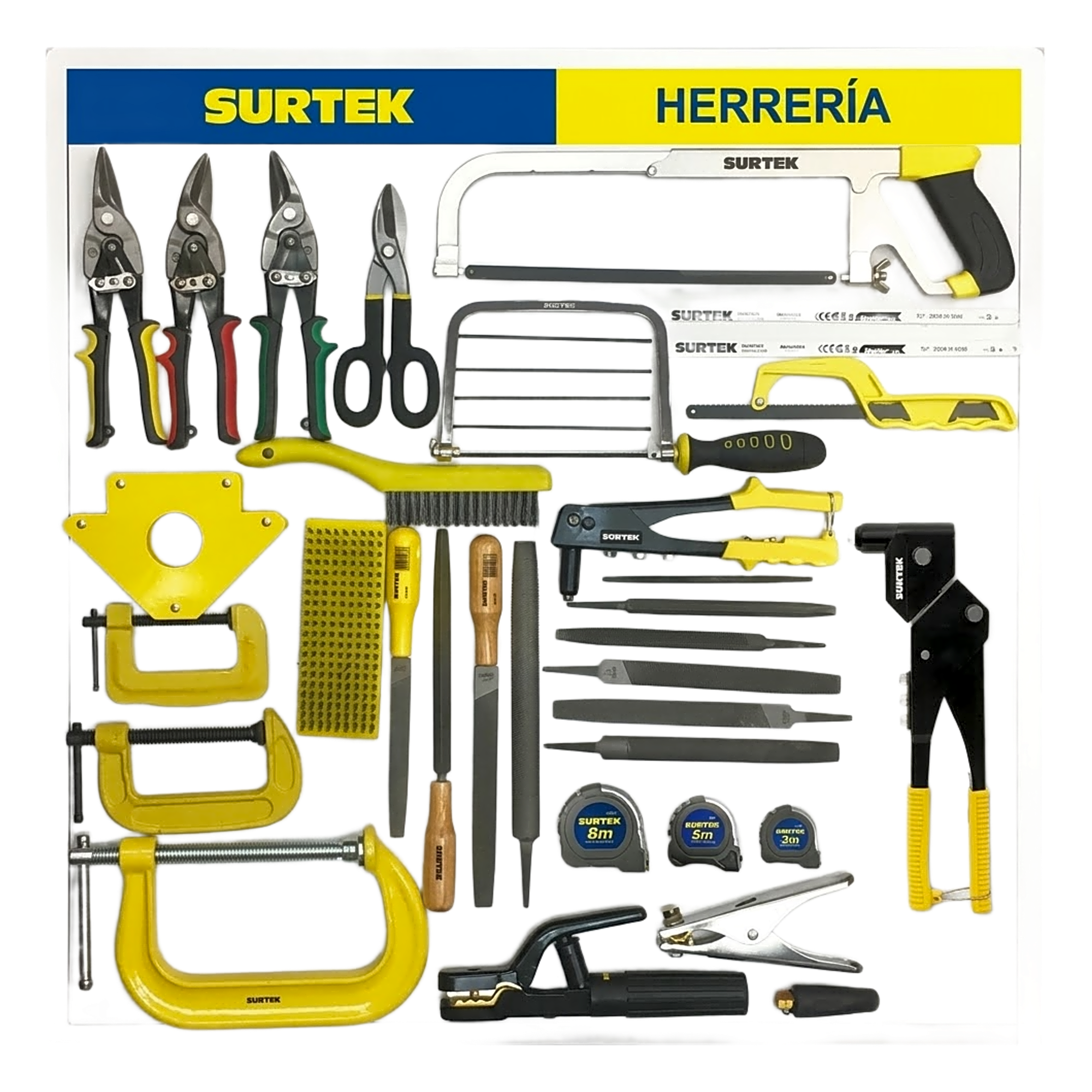 Tabla Exhibidora de Herramientas / Estructura Metálica Tubular / MDF 6 mm / 80 x 80 cm / Diseño Modular — SURTEK · SKU THERR1
