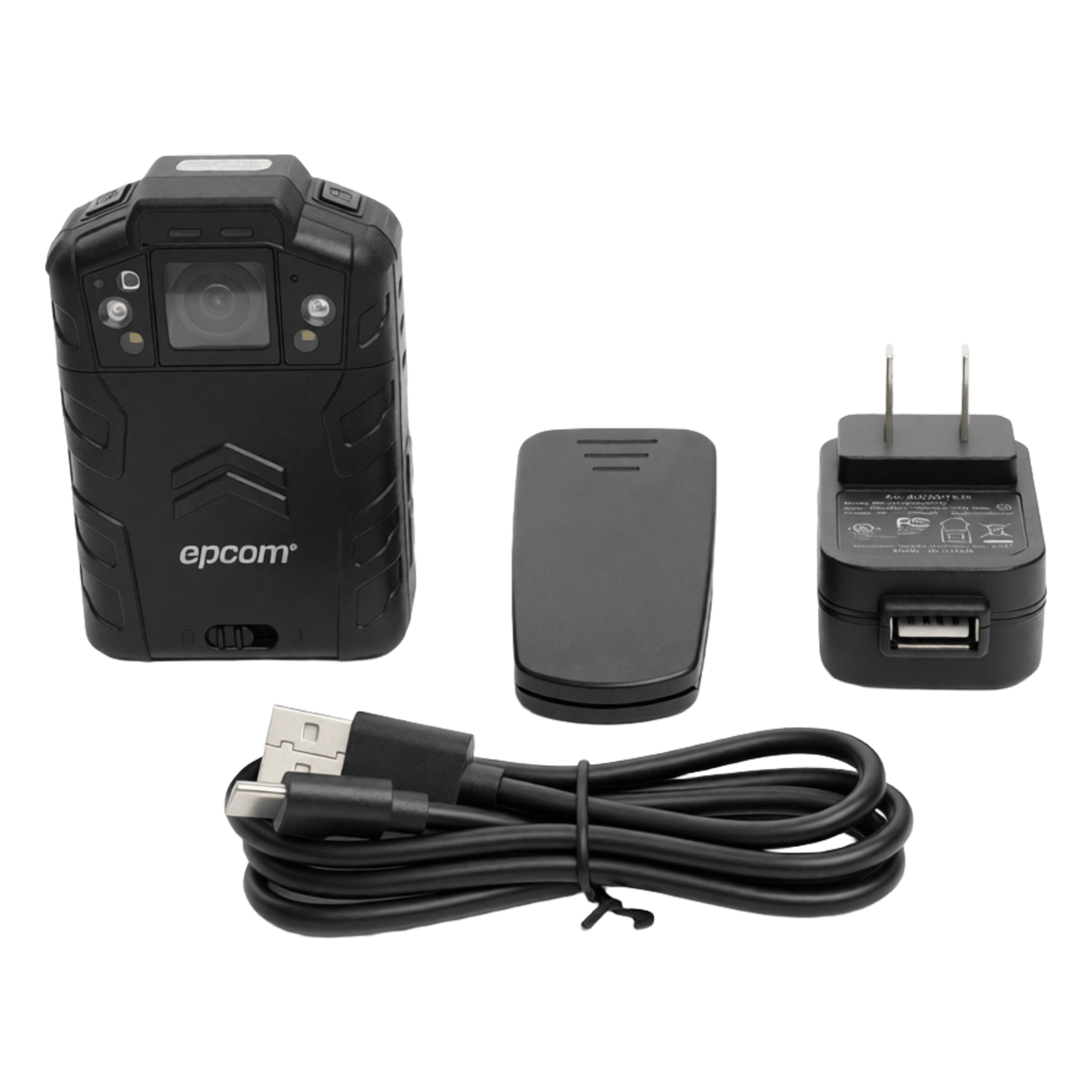 Body Camera / Video 4 Megapixel / Captura 48 Megapixel / IR 15 m (49.2 ft) / Ángulo 130° / Almacenamiento 128 GB