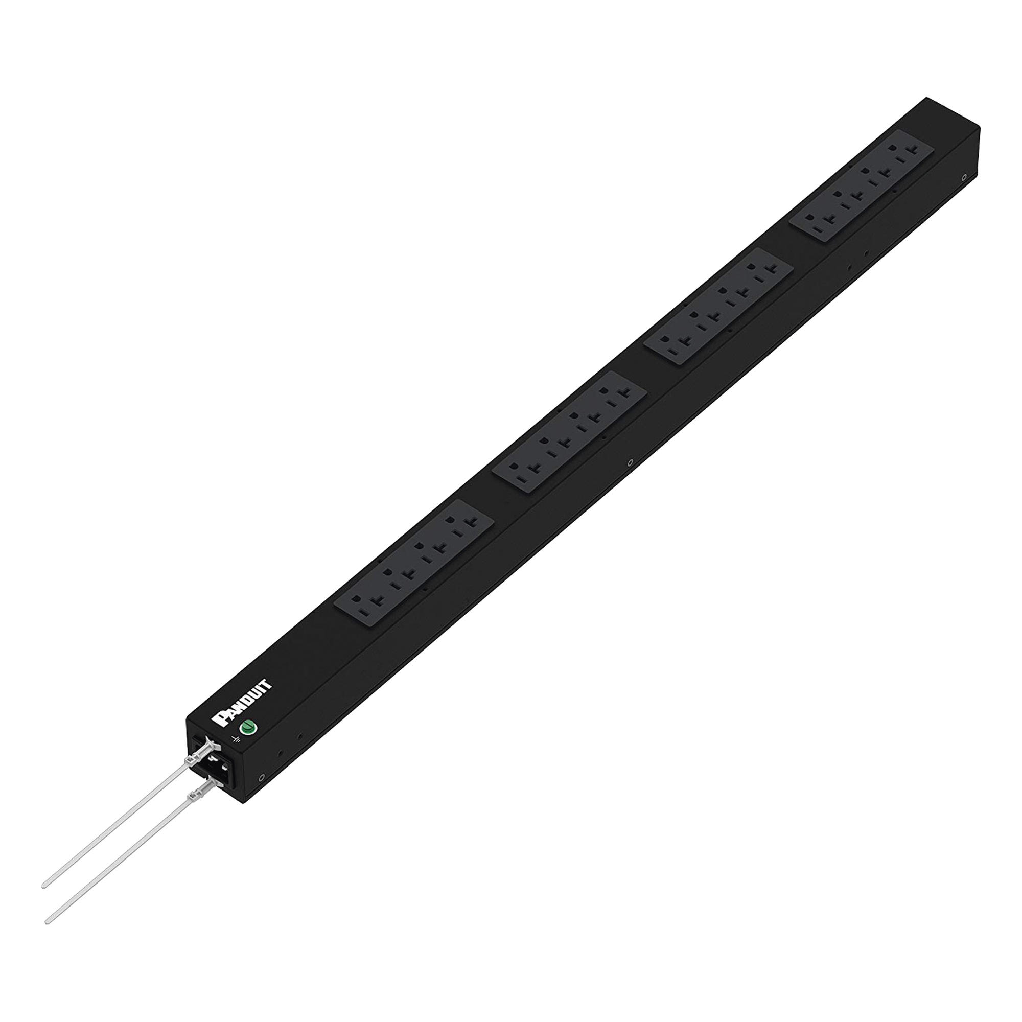 PDU Básico para Rack / 16 Salidas NEMA 5-20R / Entrada NEMA 5-15P / 15 Amp / 120 Vca / Montaje Vertical 0U / Cable 3 m (9.8 ft) — PANDUIT · SKU P16B04M