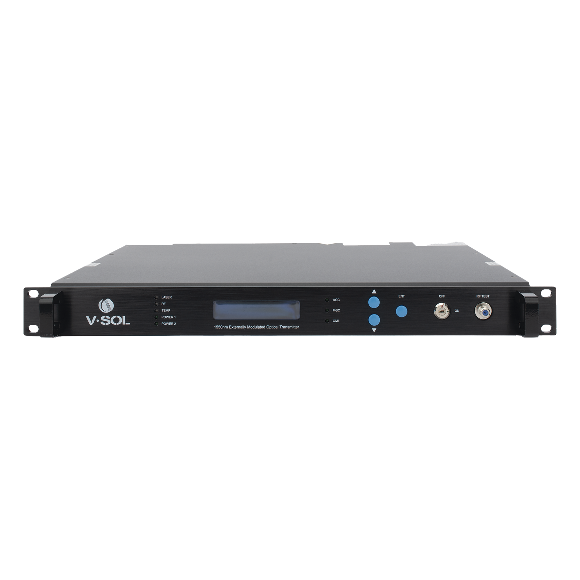 Transmisor Óptico / 1550 nm / Modulación Externa / 2 Salidas 9 dBm / DWDM / Doble Fuente de Poder — V-SOL · SKU V8810TE-9