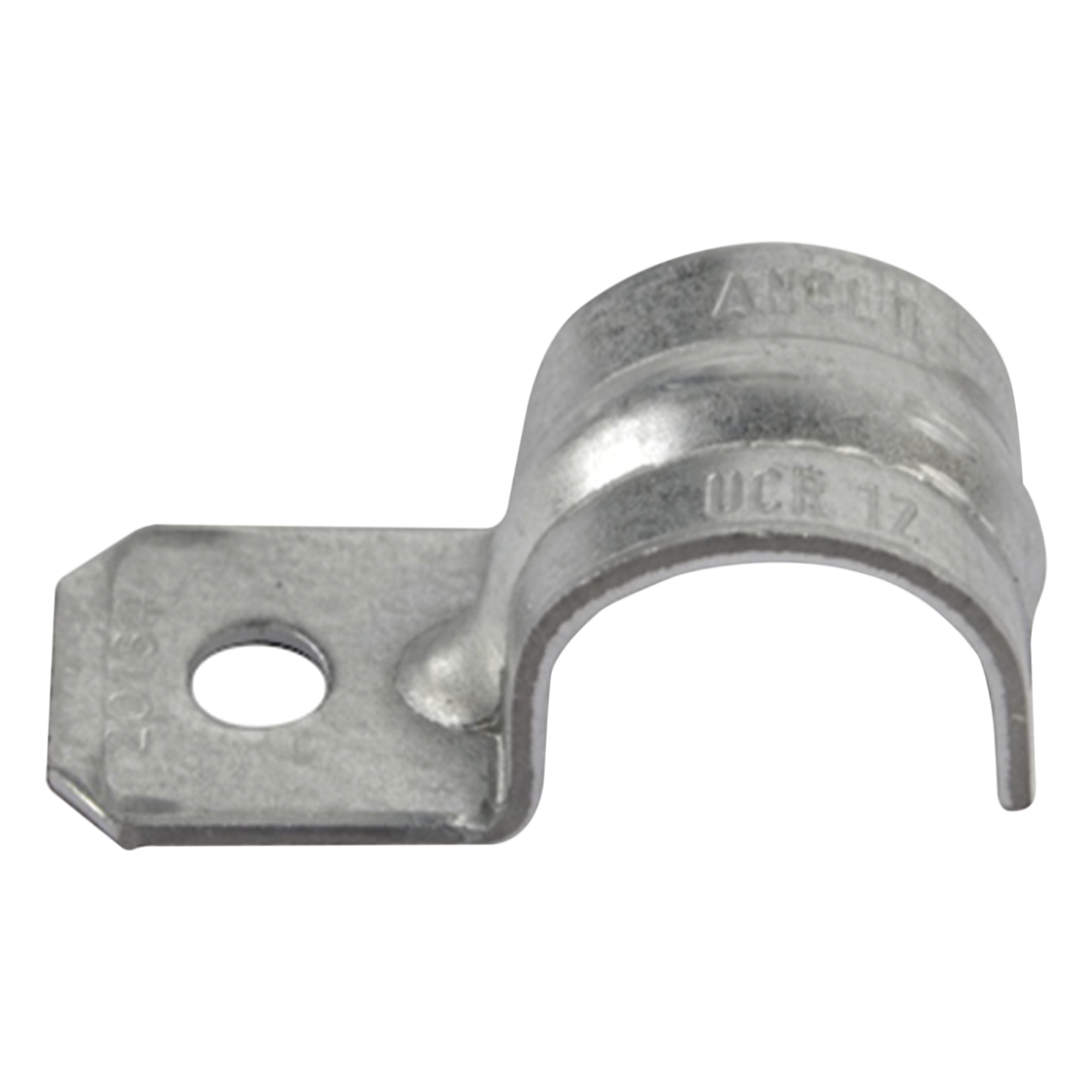 Abrazadera Tipo Uña / 3/4 (19 mm) / Acero Pregalvanizado Calibre 18 / Conduit Pared Gruesa y PVC — ANCLO · SKU ANC-UE-34
