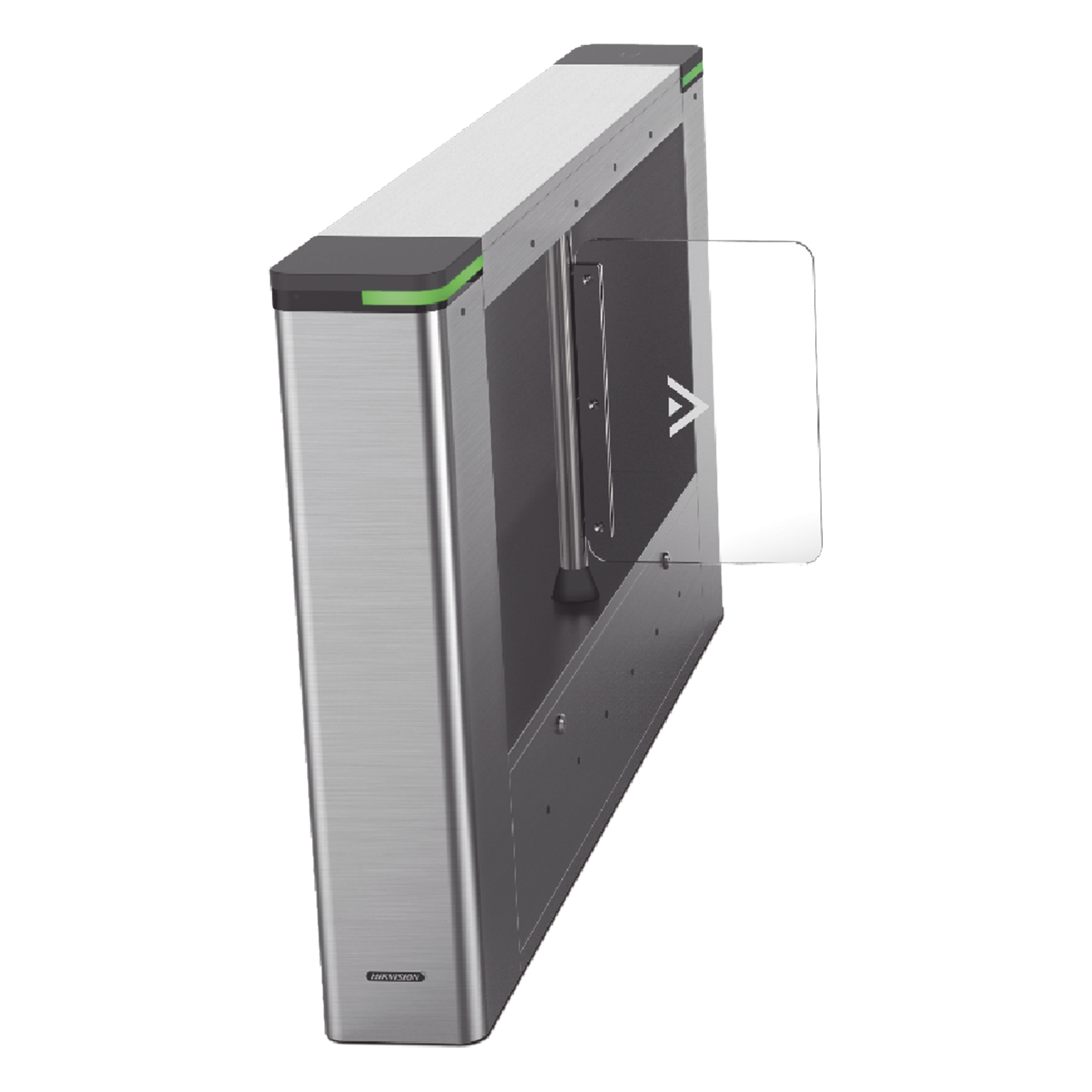 Torniquete Swing Izquierdo / Carril 90 cm (35.4 in) / Lector de Tarjeta Integrado / TCP-IP / 20 a 60 Personas/min / IP54 / Acero Inoxidable SUS304 — HIKVISION · SKU DS-K3B501SX-L/M-DP90