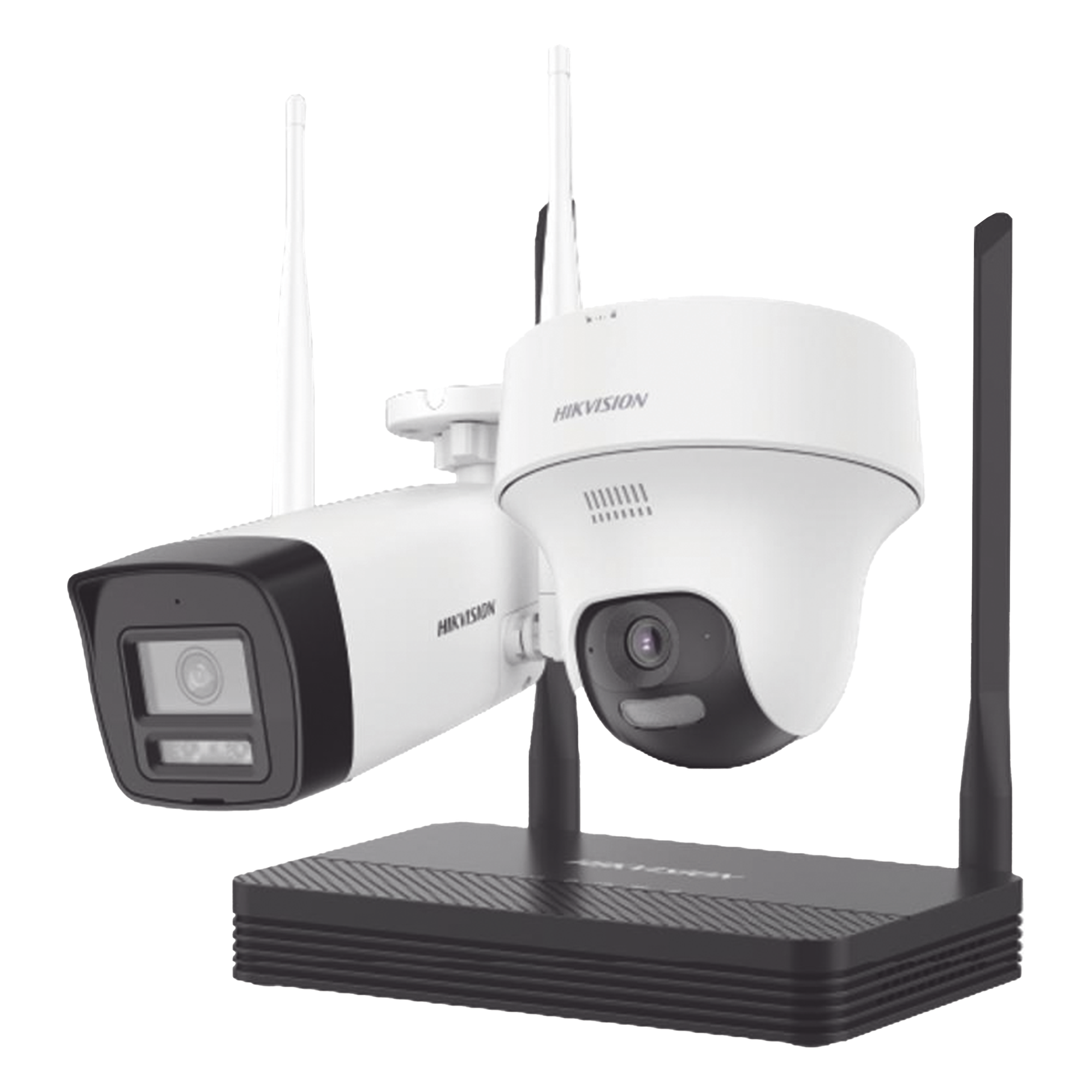 Kit de Videovigilancia IP Inalámbrico / 4 Megapixel / NVS 4 Canales / 2 Cámaras Wi-Fi / Dual Light / Audio Bidireccional / Micro SD 512 GB — HIKVISION · SKU NKS424W02H