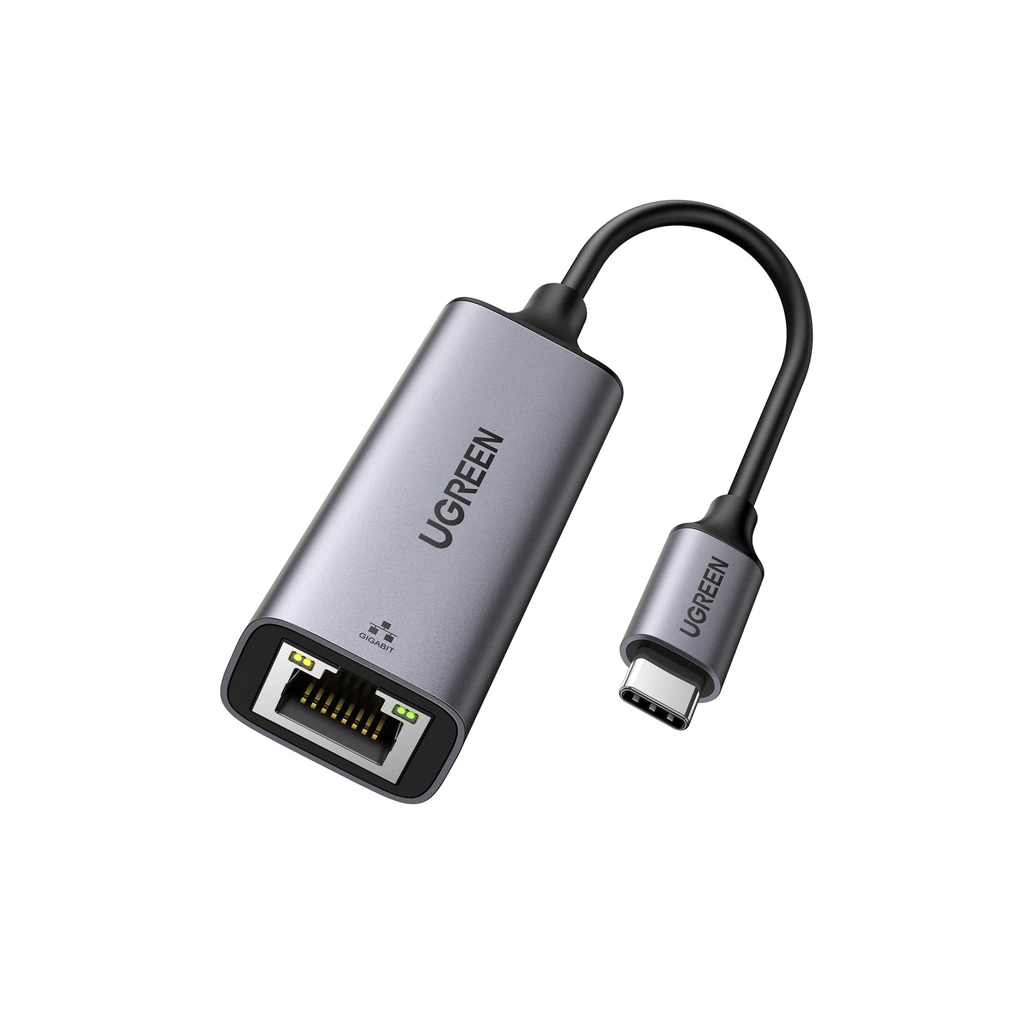 Adaptador de Red / USB-C 3.1 a RJ45 / 5 Gbps / 10/100/1000 Mbps / Thunderbolt 3 / Cable 10 cm (0.33 ft) — UGREEN · SKU 50737