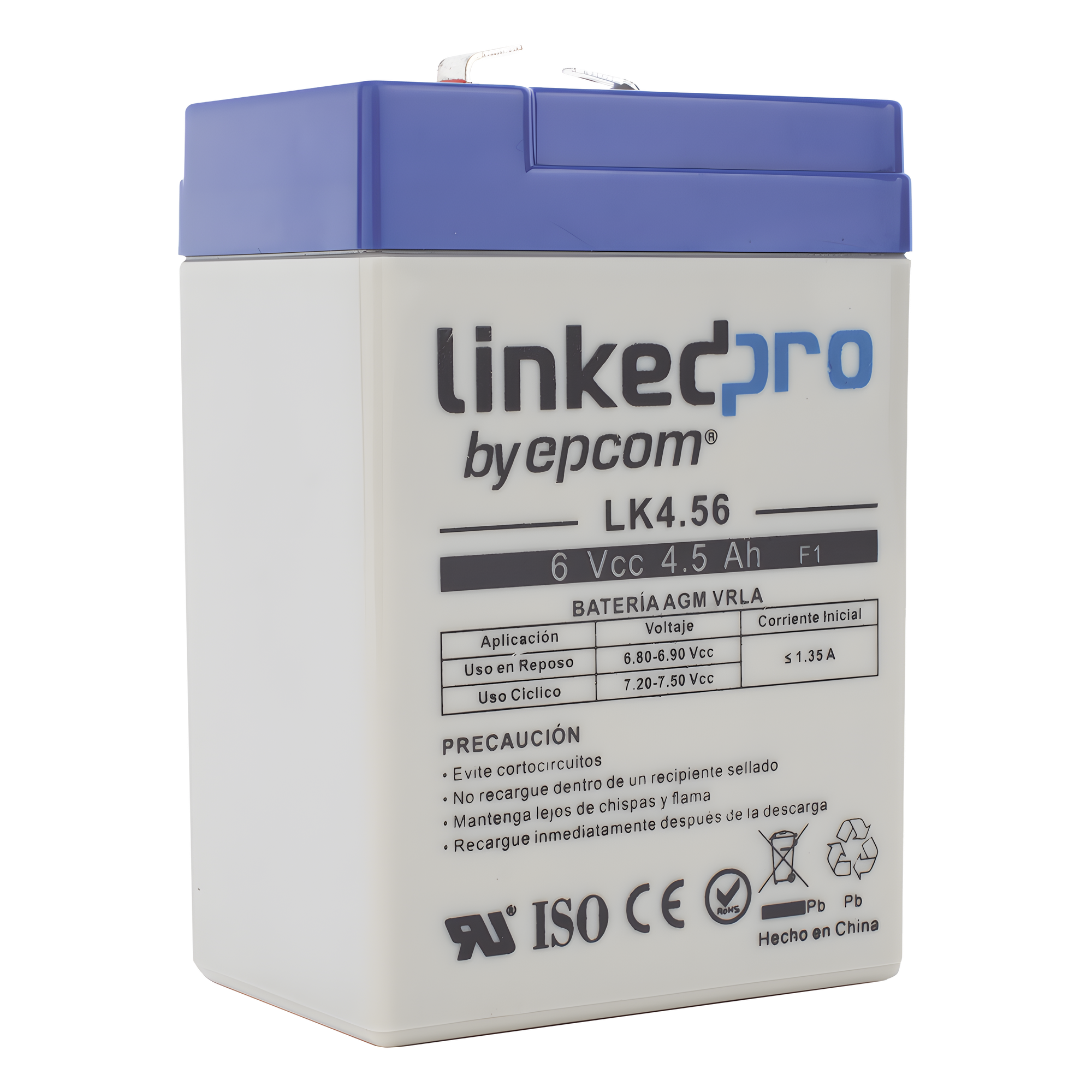 Batería de respaldo 6 V | 4.5 Ah | AGM | Especial para Seguridad Electrónica | UPS  | Sistemas de Emergencia  | Vida útil 5 años | Terminales F1