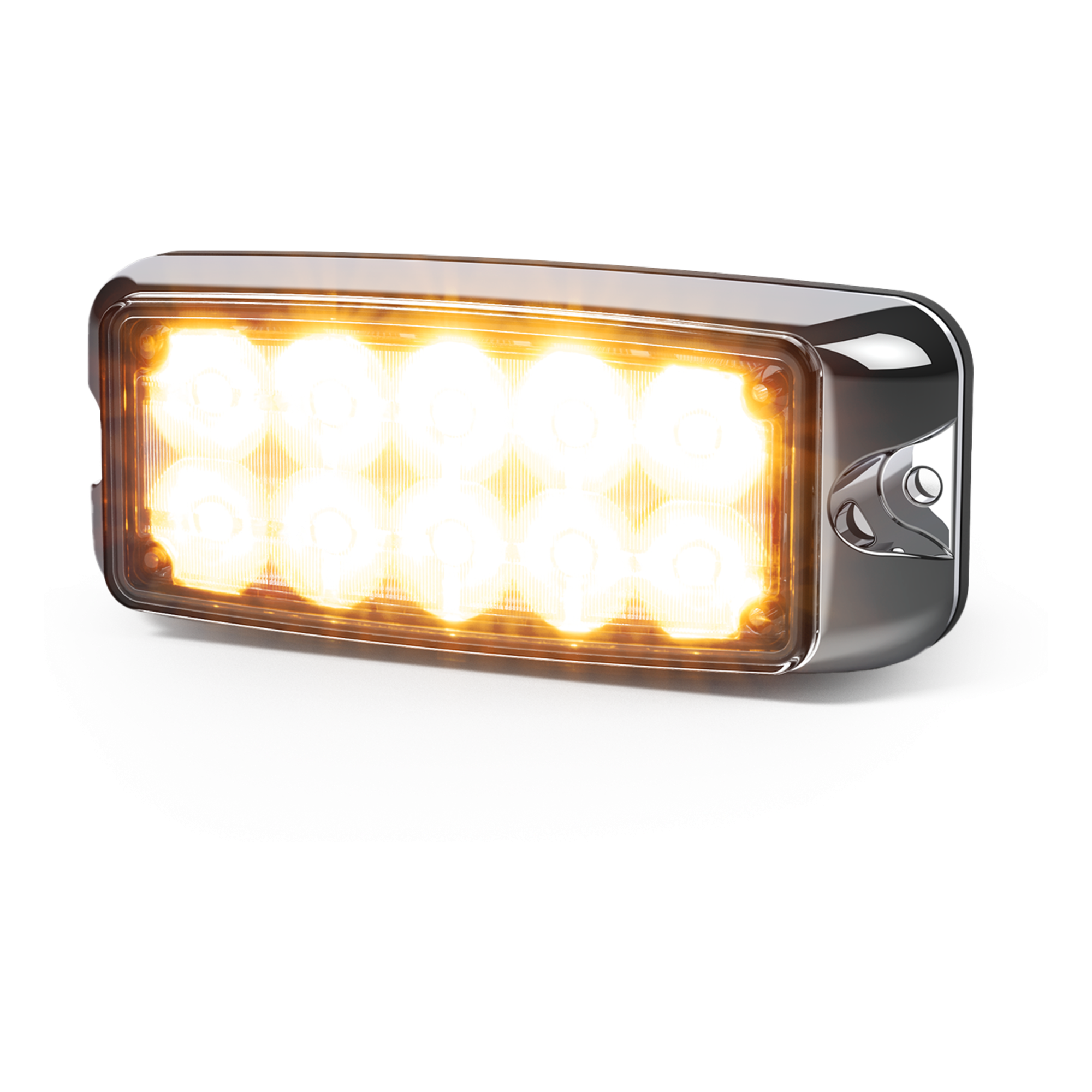 Luz de Advertencia LED / Doble Color Ámbar/Blanco / 55 Patrones Programables / 12-24 VDC / SAE J595 Clase I / 5x2 Pulgadas