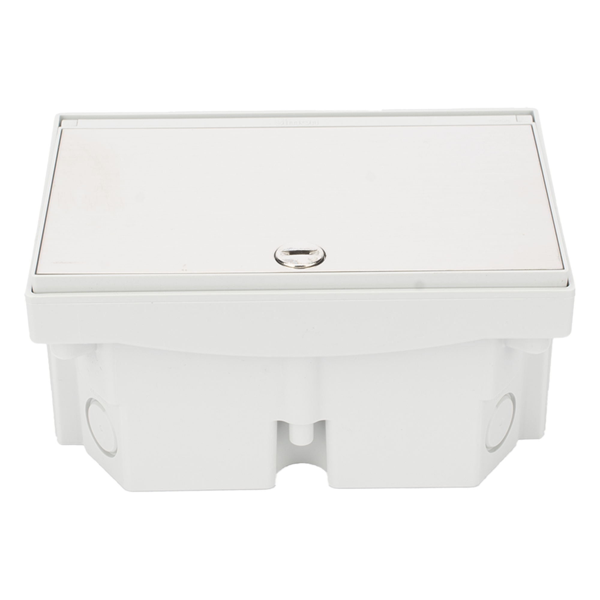 Caja de Suelo Estanca / IP66 / Interior y Exterior / Sistema de Drenaje / Cierre de Seguridad / Alta Resistencia — SIMON · SKU SM-CPE-IP66