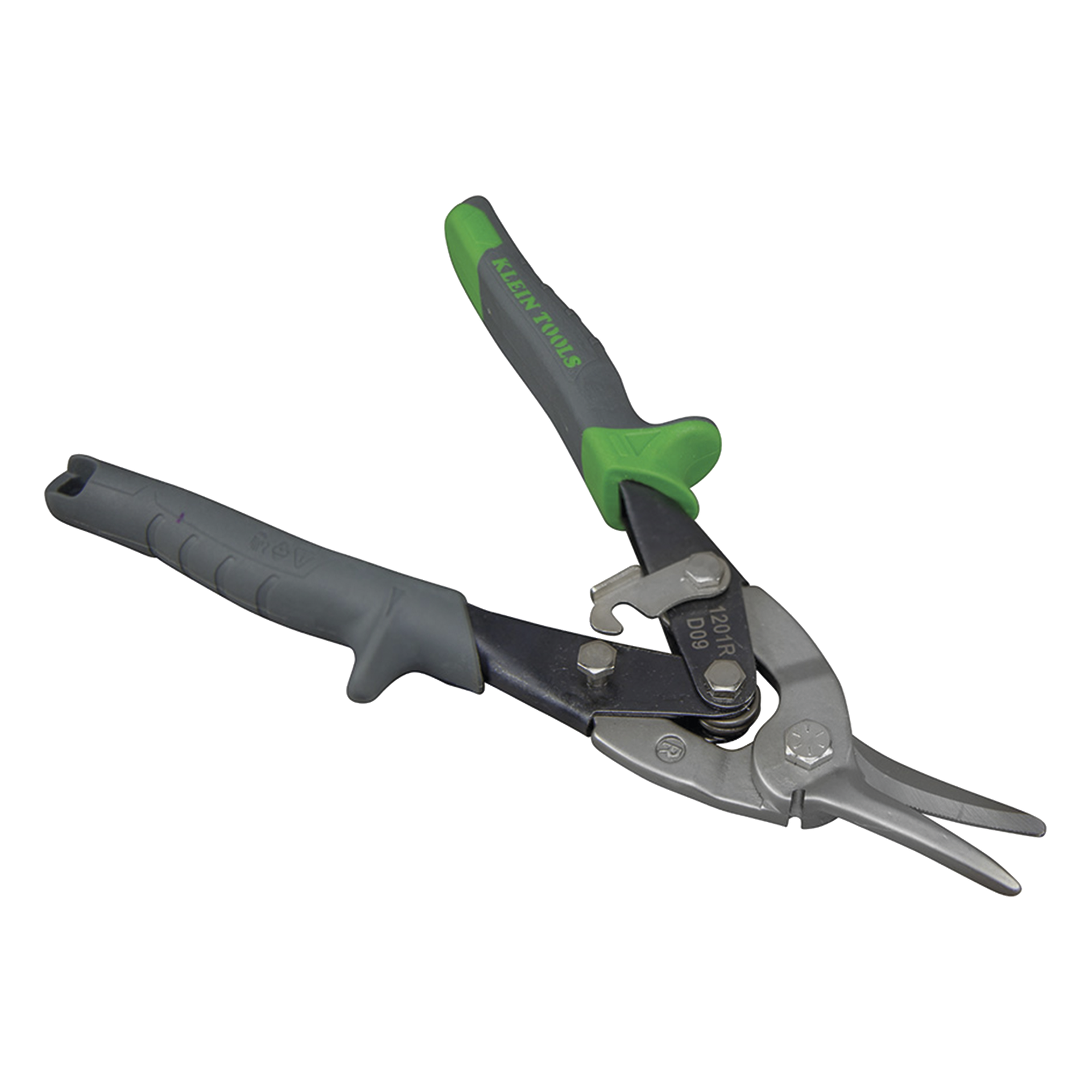 Tijeras de Aviación / Corte Derecho / Cortacables Integrado / Acero Calibre 18 / Inoxidable Calibre 22 / Bloqueo por Resorte — KLEIN TOOLS · SKU 1201-R