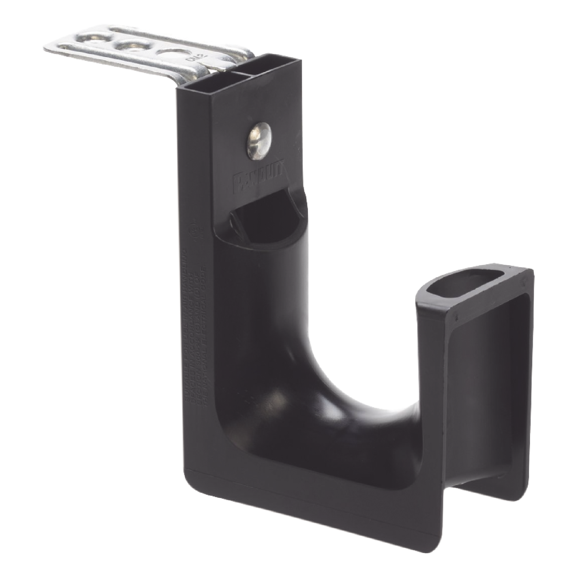 Sujetador tipo J-Hook / Soporte techo M5-M6-M10 / Capacidad 46 cables Cat6 / Carga 13.61 kg / Nylon 6.6 negro / 1 pieza — PANDUIT · SKU JP2CMB-L20