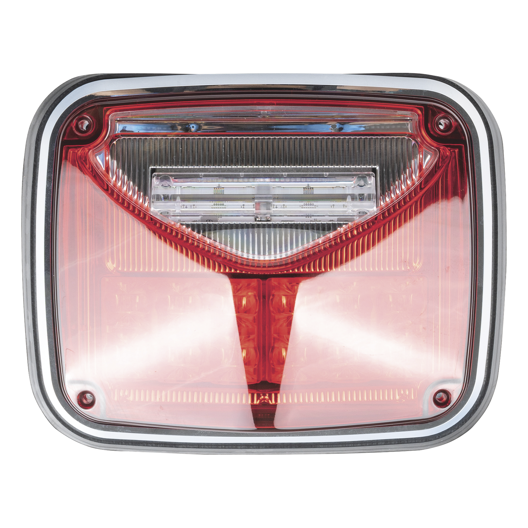 Luz de Advertencia LED / 8 X 6" / Color Rojo / Luz de Trabajo Blanca 12 W / 11 Patrones de Destello / IP67 / 12-30 VCC — EPCOM INDUSTRIAL SIGNALING · SKU XLTE1755R