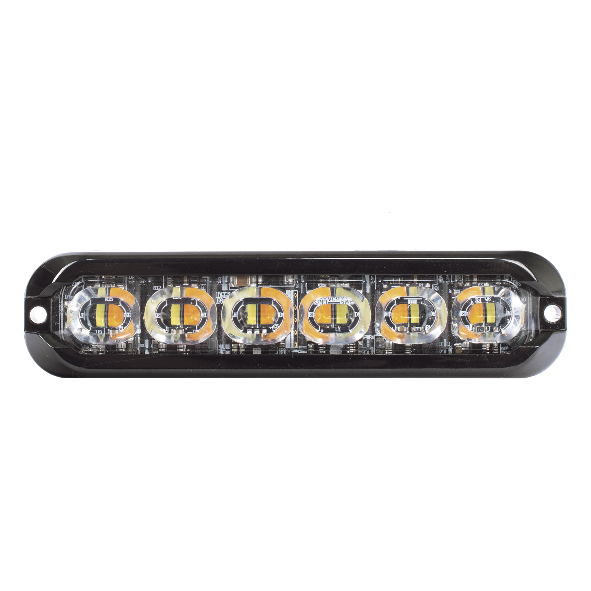 Luz de Advertencia Direccional LED Flexible / 12 LED Dual Color / Montaje Curvo 120° / IP69K / 12-24V / SAE Clase I/II — ECCO · SKU ED3794AW