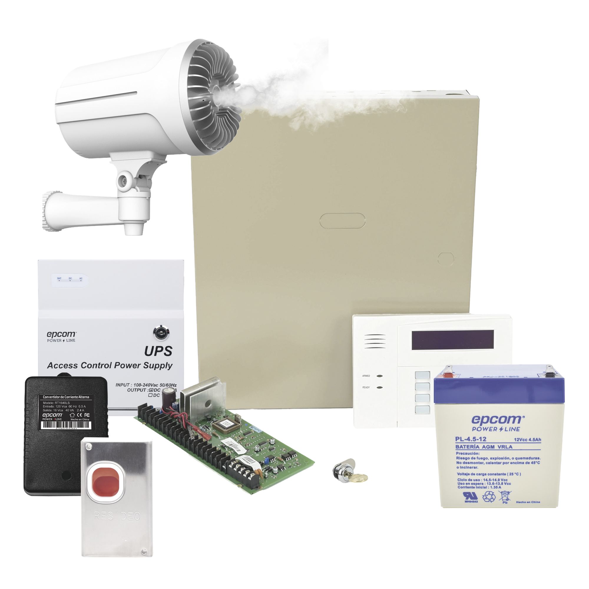 Panel de Alarma con Generador de Niebla / 150 m³ (5,297 ft³) en 10 s / 48 Zonas / Teclado Alfanumérico con Receptor Inalámbrico / Activación por Contacto Seco — HONEYWELL HOME RESIDEO · SKU VISTA48LAFOG/6160RF