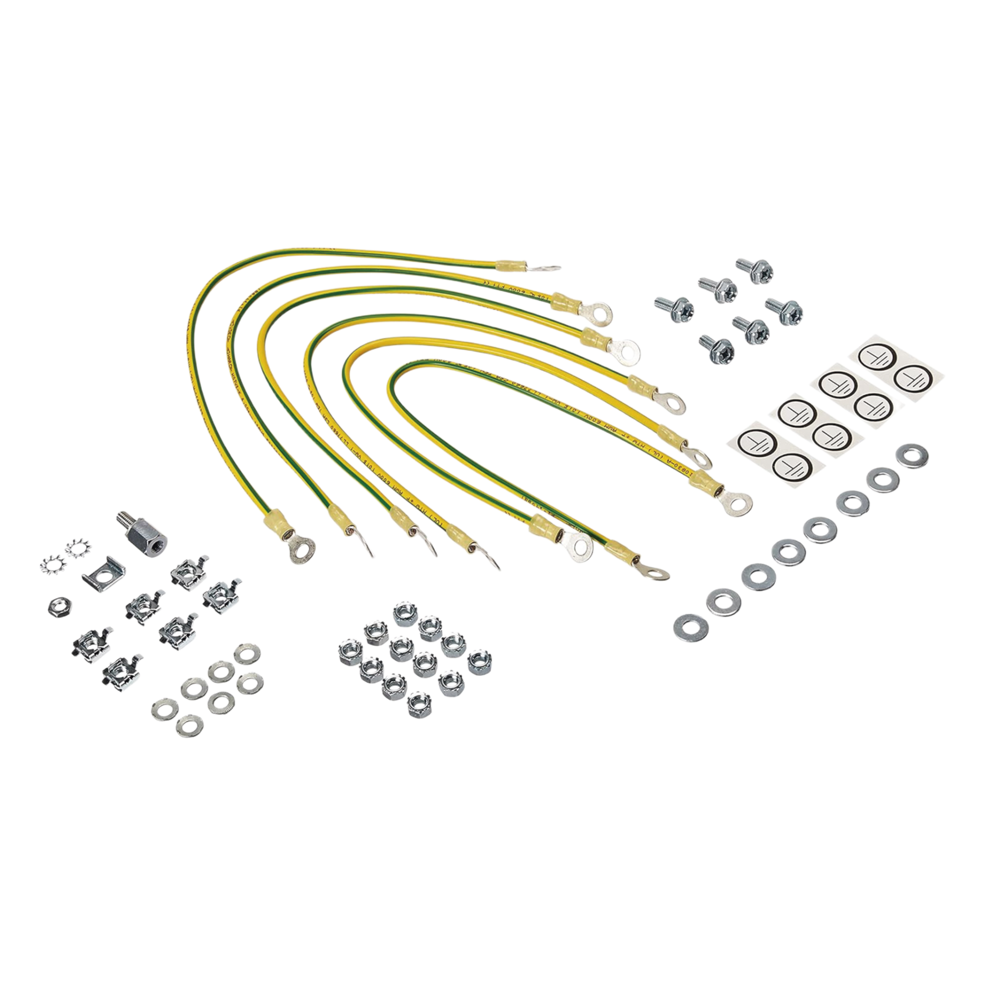Kit de Conexión a Tierra / 6 Cables 12 AWG / 411 mm (16.19 in) / Terminales Anillo 7 mm / Montaje M6 / VDE — HOFFMAN · SKU PGK